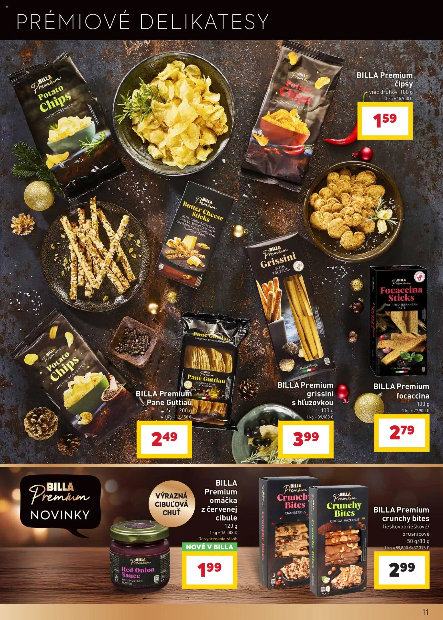 Nové Billa akcie – leták je platný od 17.12.2025 | Strana: 11 | Produkty: Gouda, Omáčka
