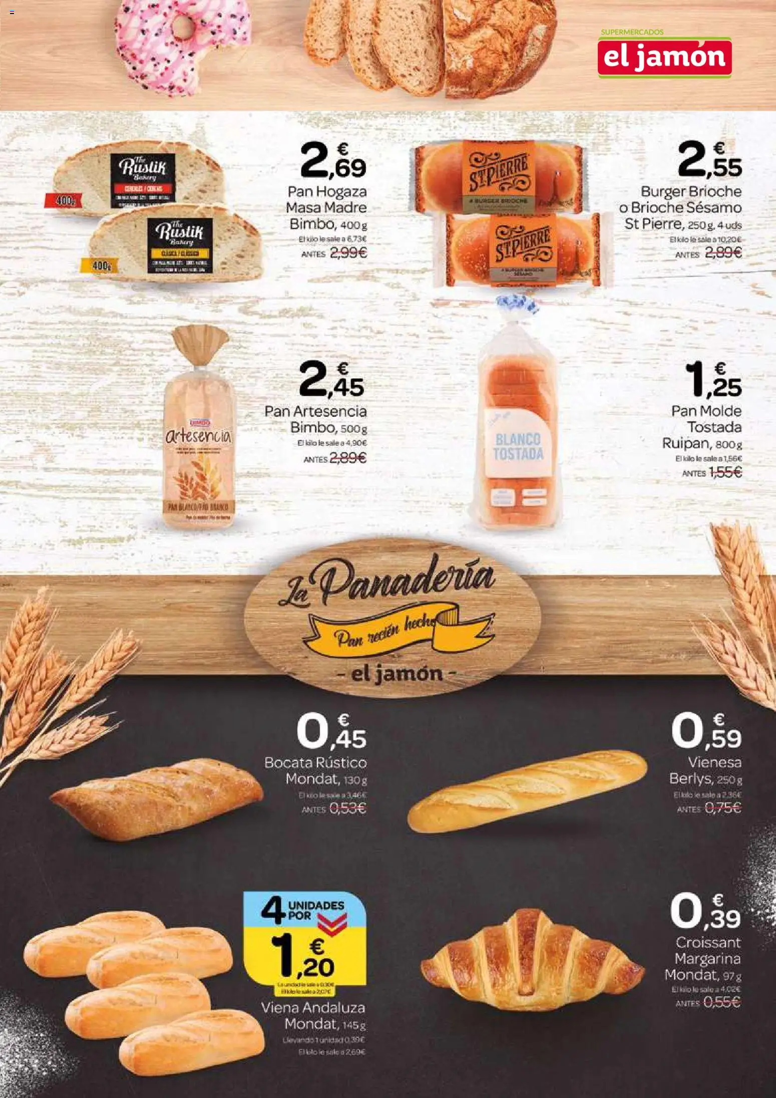 Supermercados El Jamón folleto │ válido desde el 26.02.2026 | Página: 15 | Productos: Pan, Croissant, Margarina, Panadería