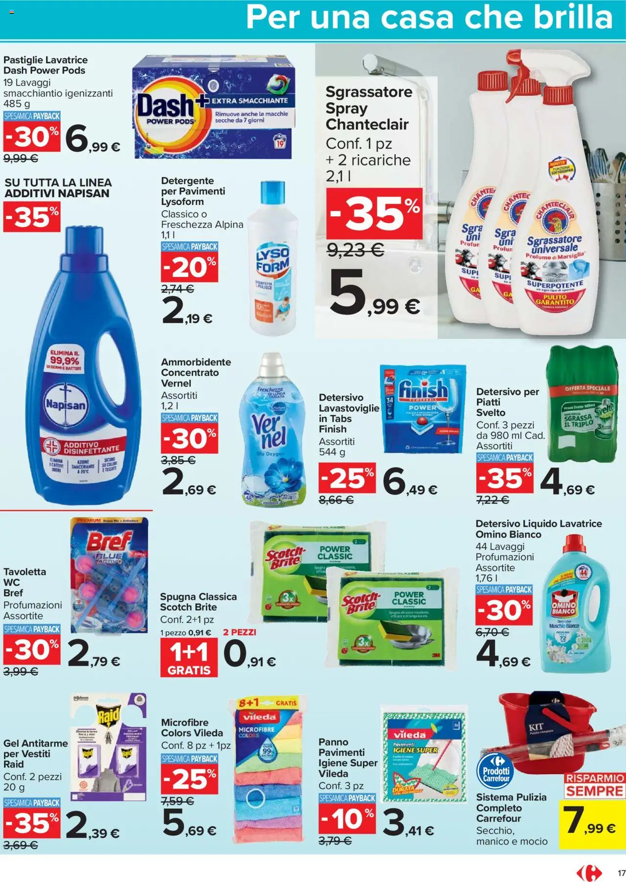 Volantino Carrefour del 20.10.2025 | Pagina: 17 | Prodotti: Ammorbidente, Sgrassatore, Lavastoviglie, Profumo