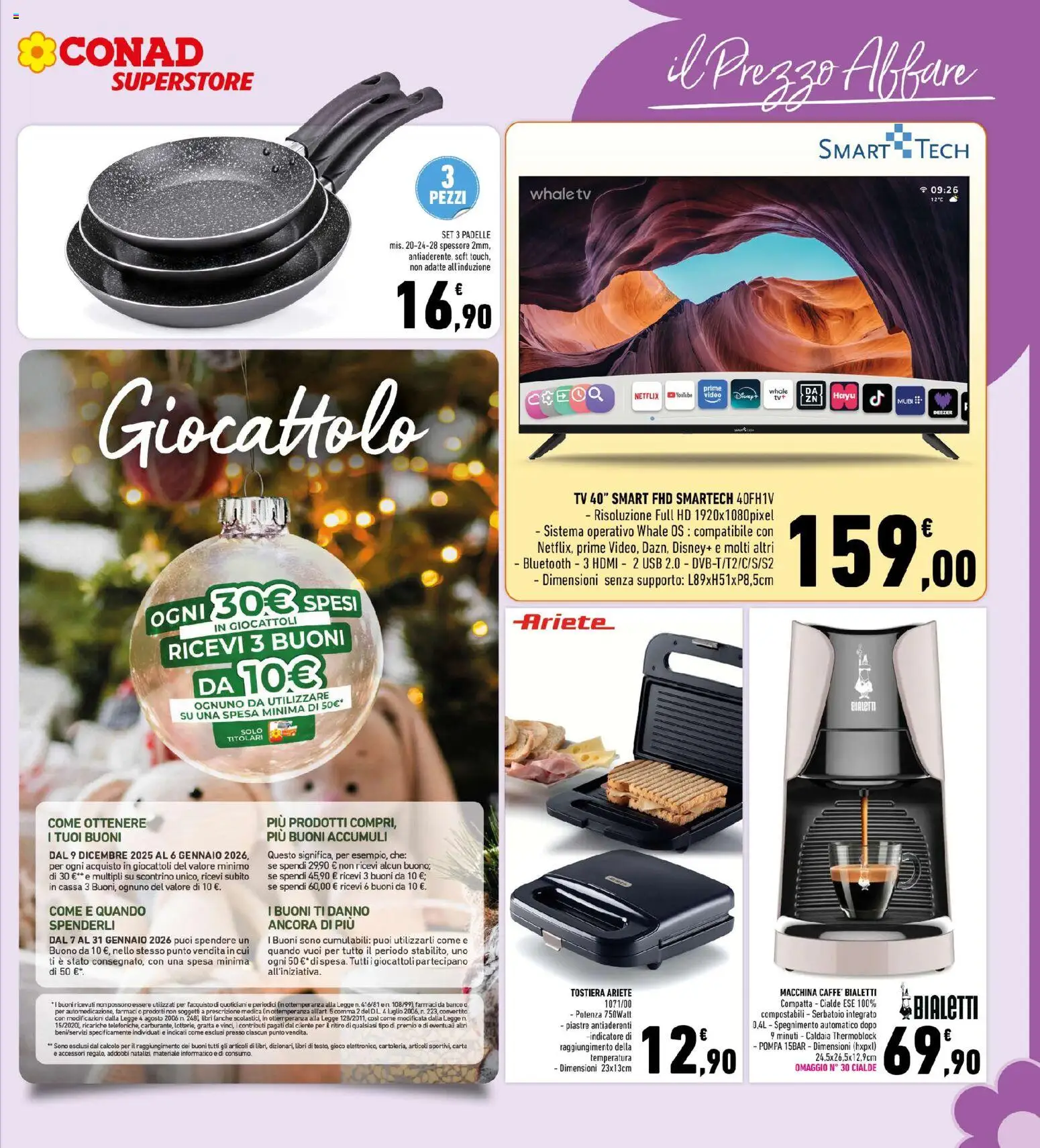 Volantino Conad del 02.01.2026 | Pagina: 29 | Prodotti: Caldaia, TV, Gioco, USB