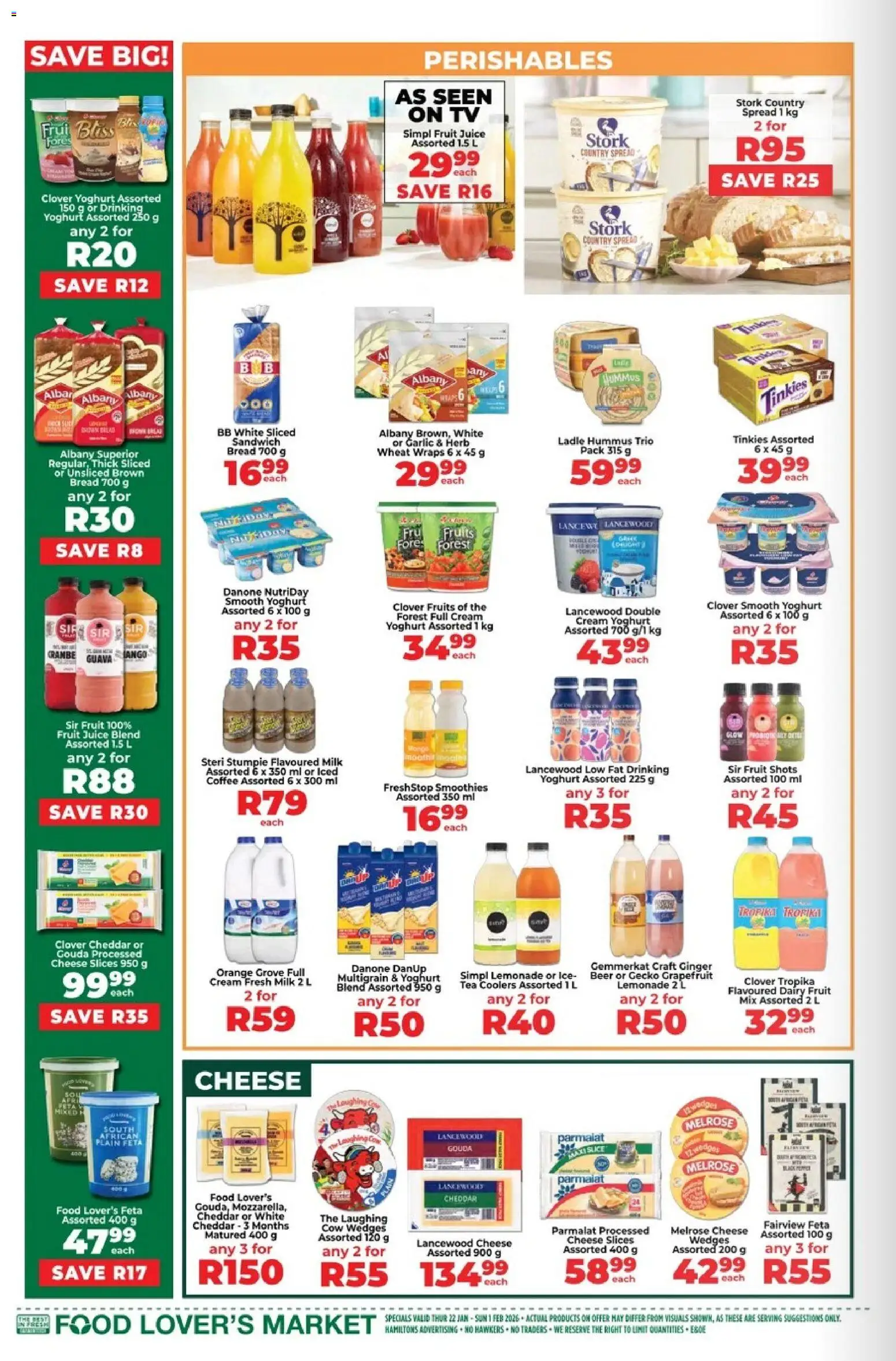 New Food Lover's Market catalogue – valid from 22.01.2026 | Page: 6 | Products: Milk, Cheese, Fruit, Peach