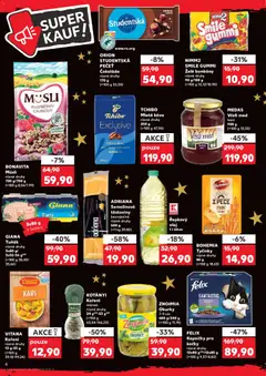 Náhled letáku ADRIANA Semolinové těstoviny, bezvaječné různé druhy 500 g od 03.12.2025 | Strana: 4 | Produkty: Felix, Tuňák, Müsli, Semolinové těstoviny