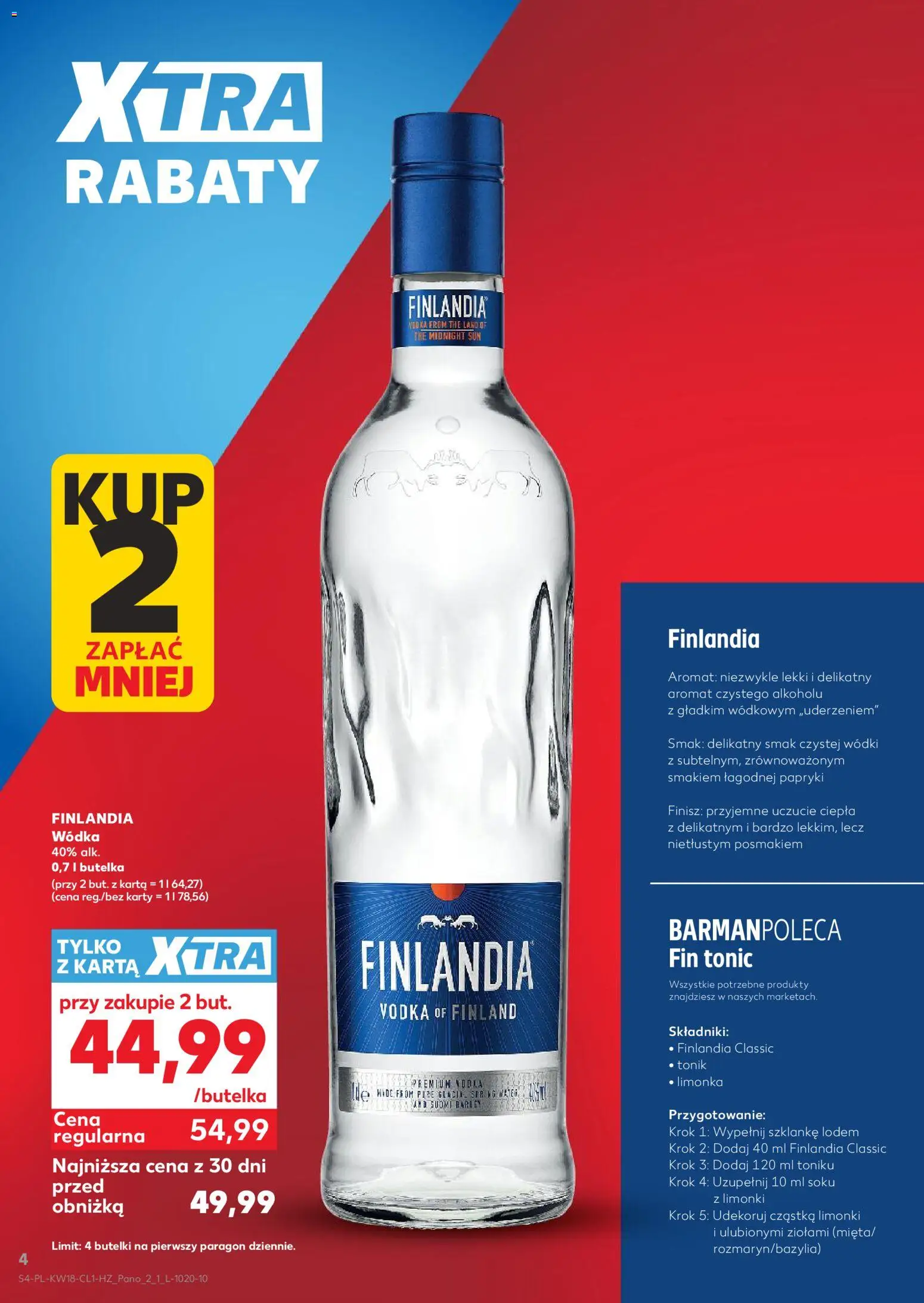 Kaufland Polsko leták - Barek od 29.04.2026 | Strana: 4 | Produkty: Vodka, Tonic, Karty