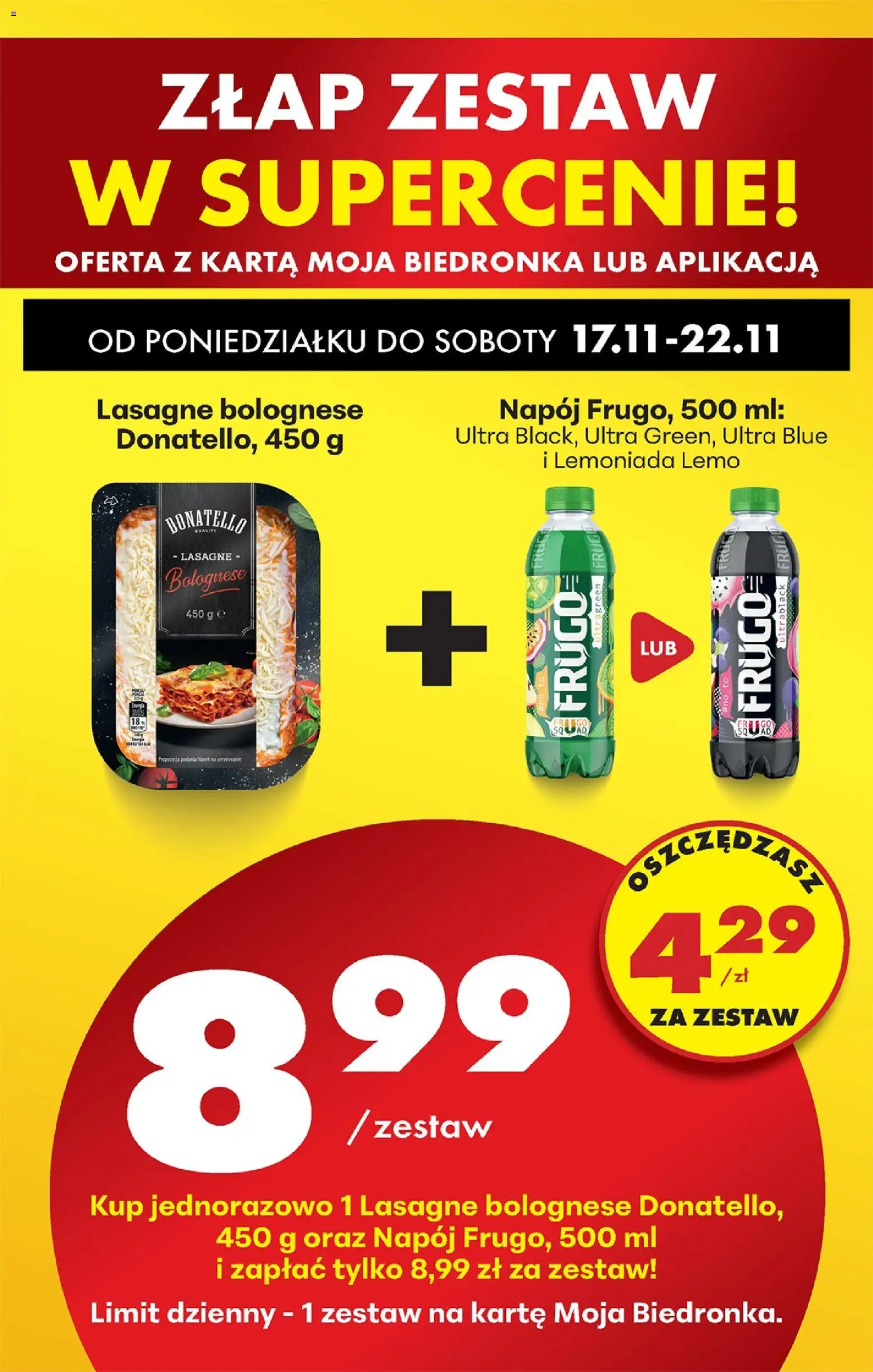 Biedronka gazetka od 17.11.2025 | Strona: 89 | Produkty: Karta, Lasagne, Lasagne bolognese