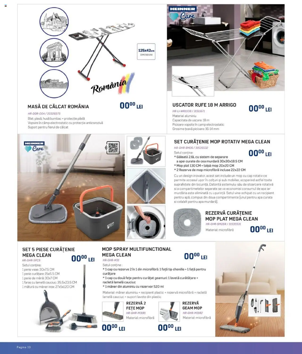 Carrefour catalog - Heinner – valabil de la 20.08.2025 | Pagină: 14 | Produse: Pomelo, Uscător, Mop, Masă