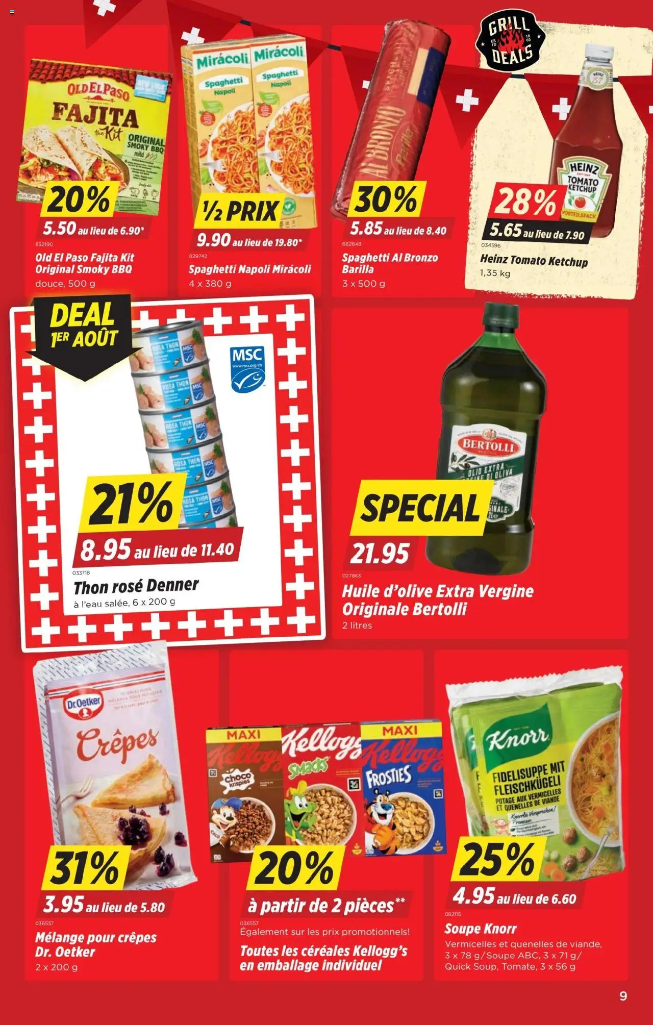 Denner Aktionen FR ab 29.07.2025 | Seite: 9 | Produkte: Barilla, Ketchup, Grill