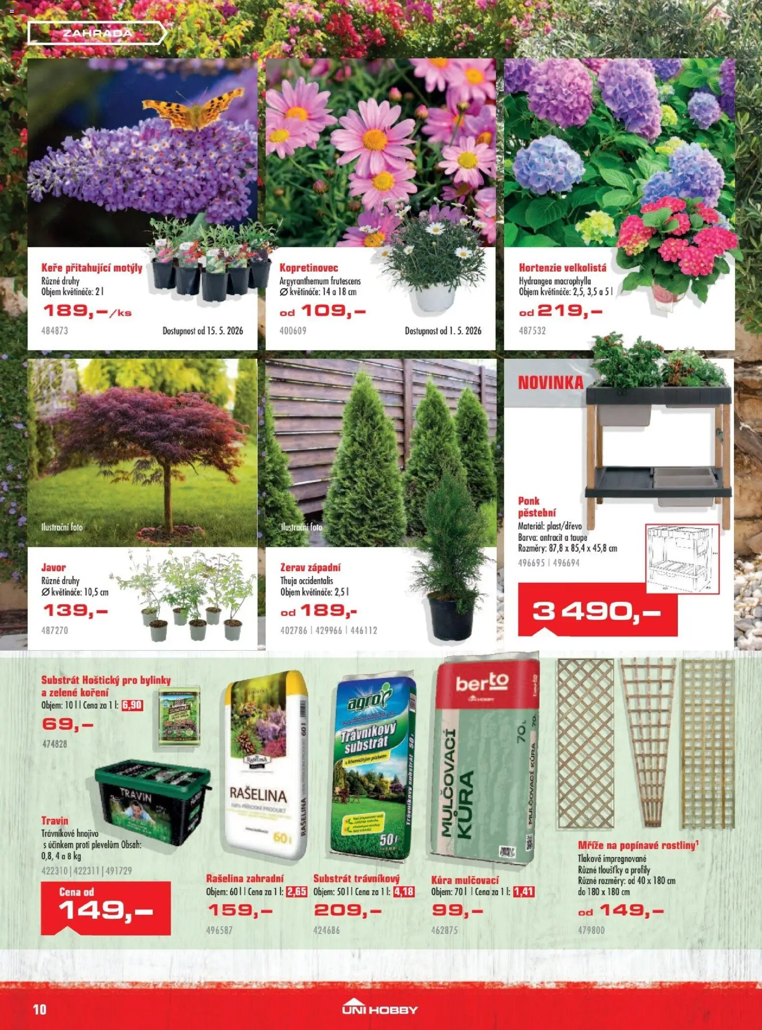 Uni Hobby leták od 30.04.2026 | Strana: 10 | Produkty: Květináče, Zahrada, Mulčovací kůra, Koření