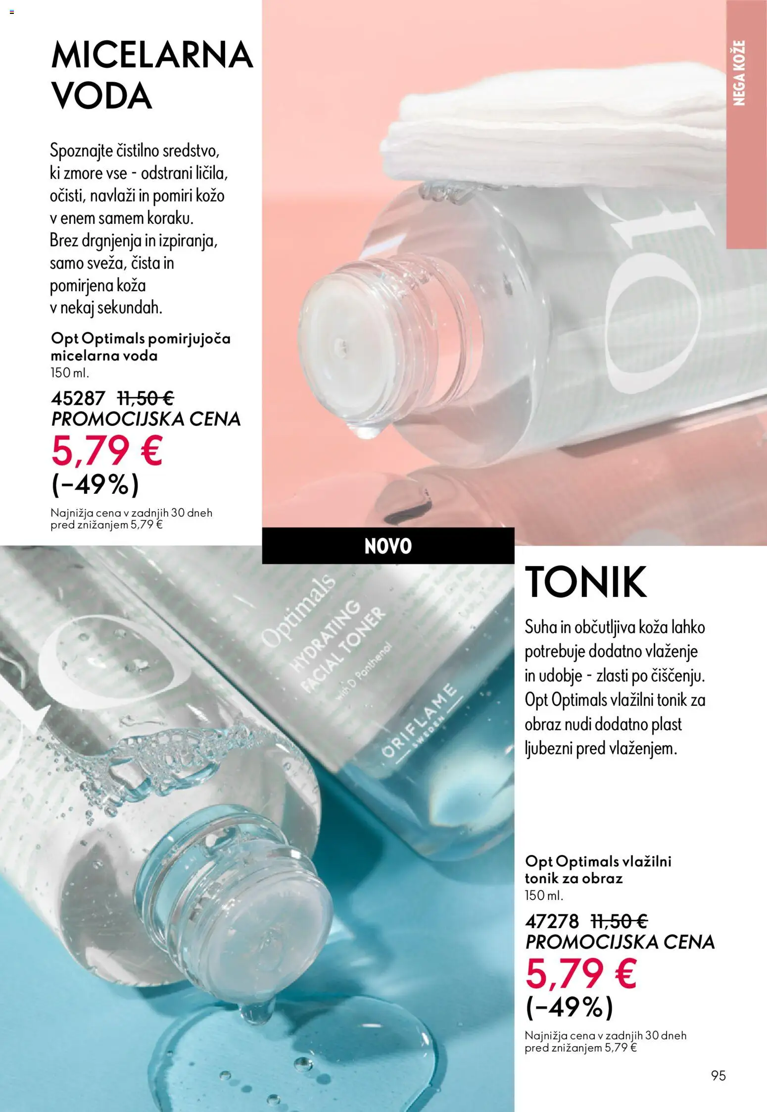 Novi Oriflame katalog ponudbe – veljaven od 11.03.2026 | Stran: 95 | Izdelki: Tonik za obraz, Micelarna voda, Tonik, Voda