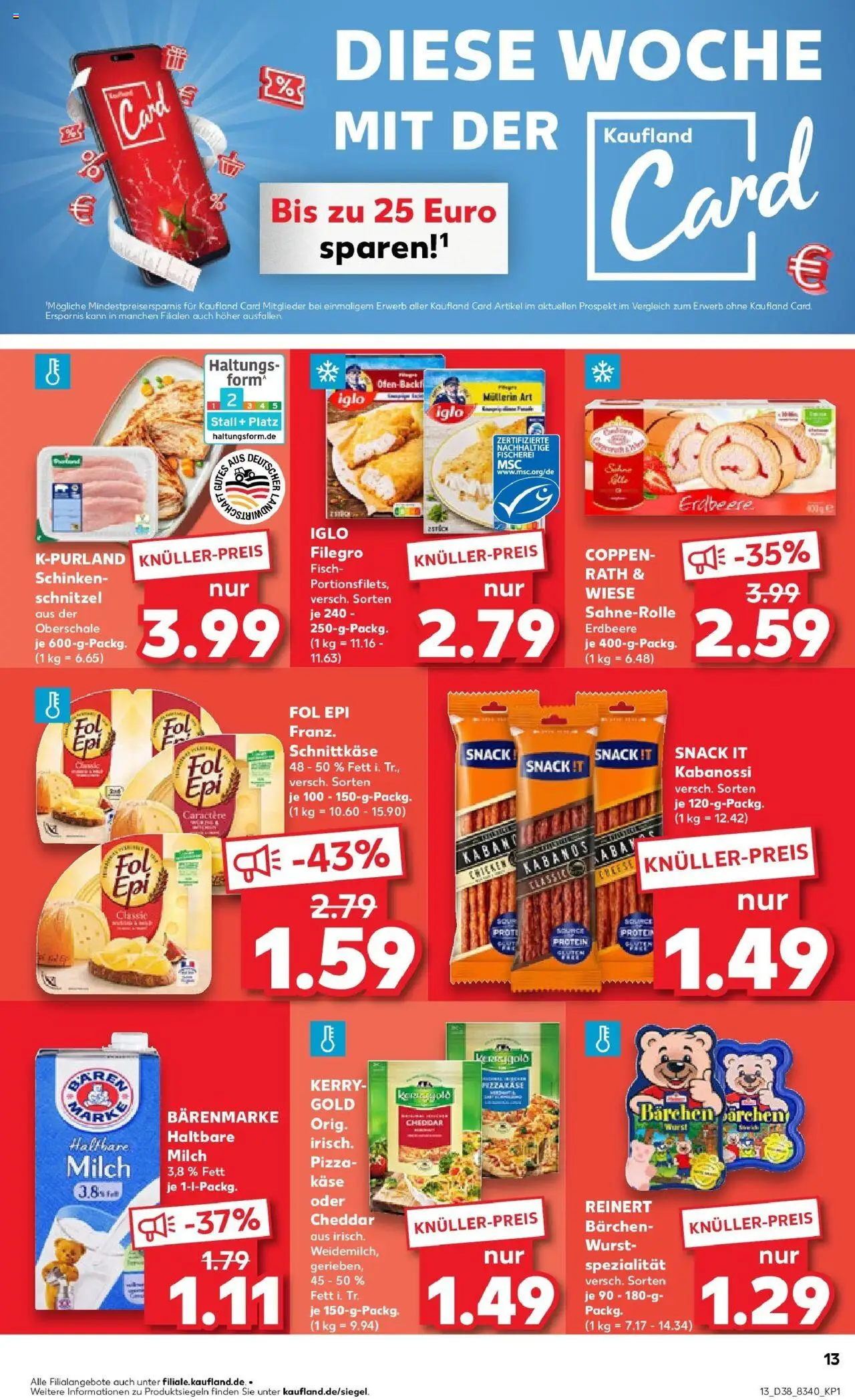 Kaufland prospekt Königs Wusterhausen	 – gültig ab 21.09.2025 | Seite: 13 | Produkte: Milch, Haltbare milch, Fisch, Schinken