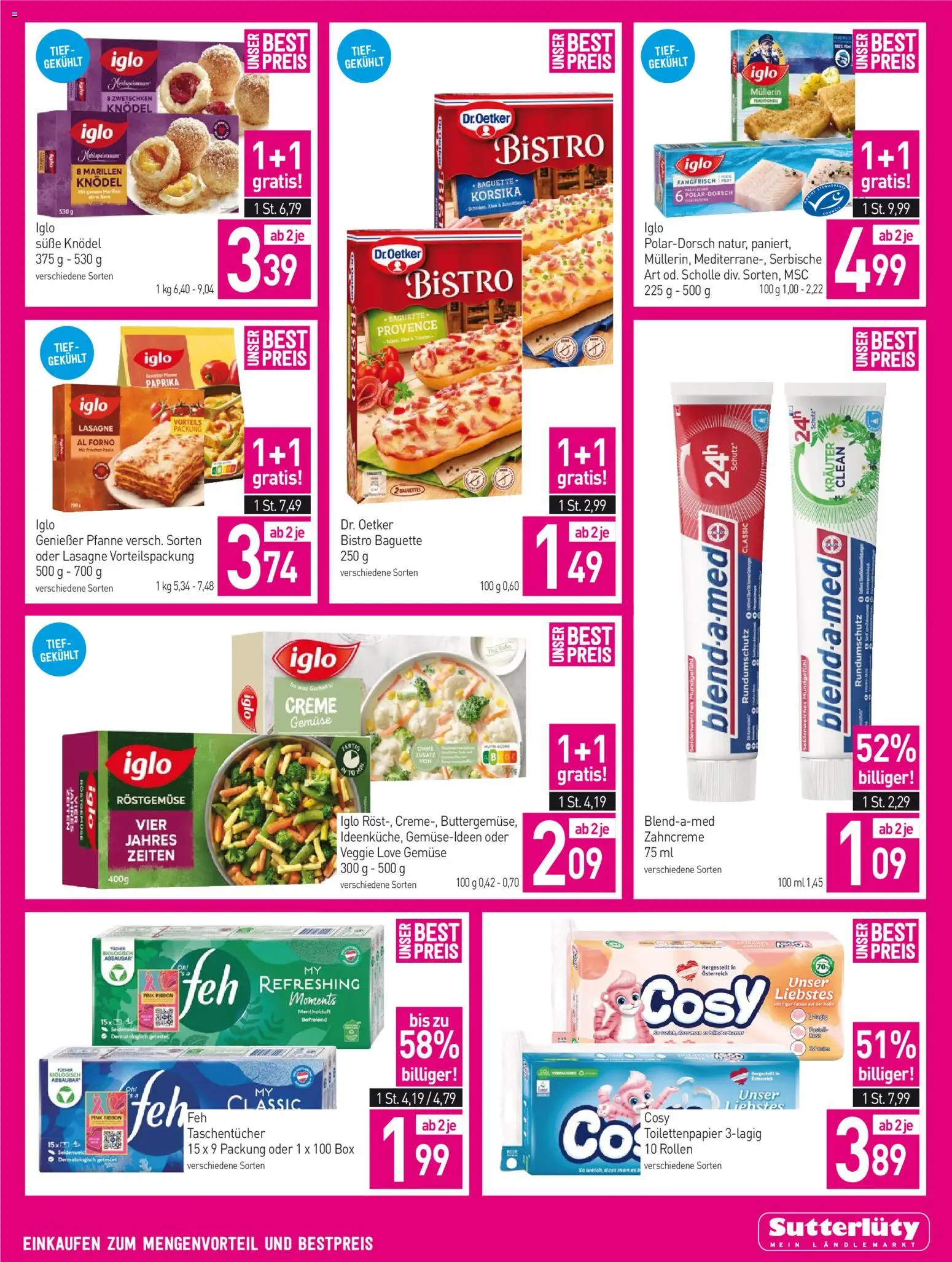 Sutterlüty Flugblatt gültig ab 08.01.2026 | Seite: 9 | Produkte: Gemüse, Jääkaappipakastin, Box, Creme