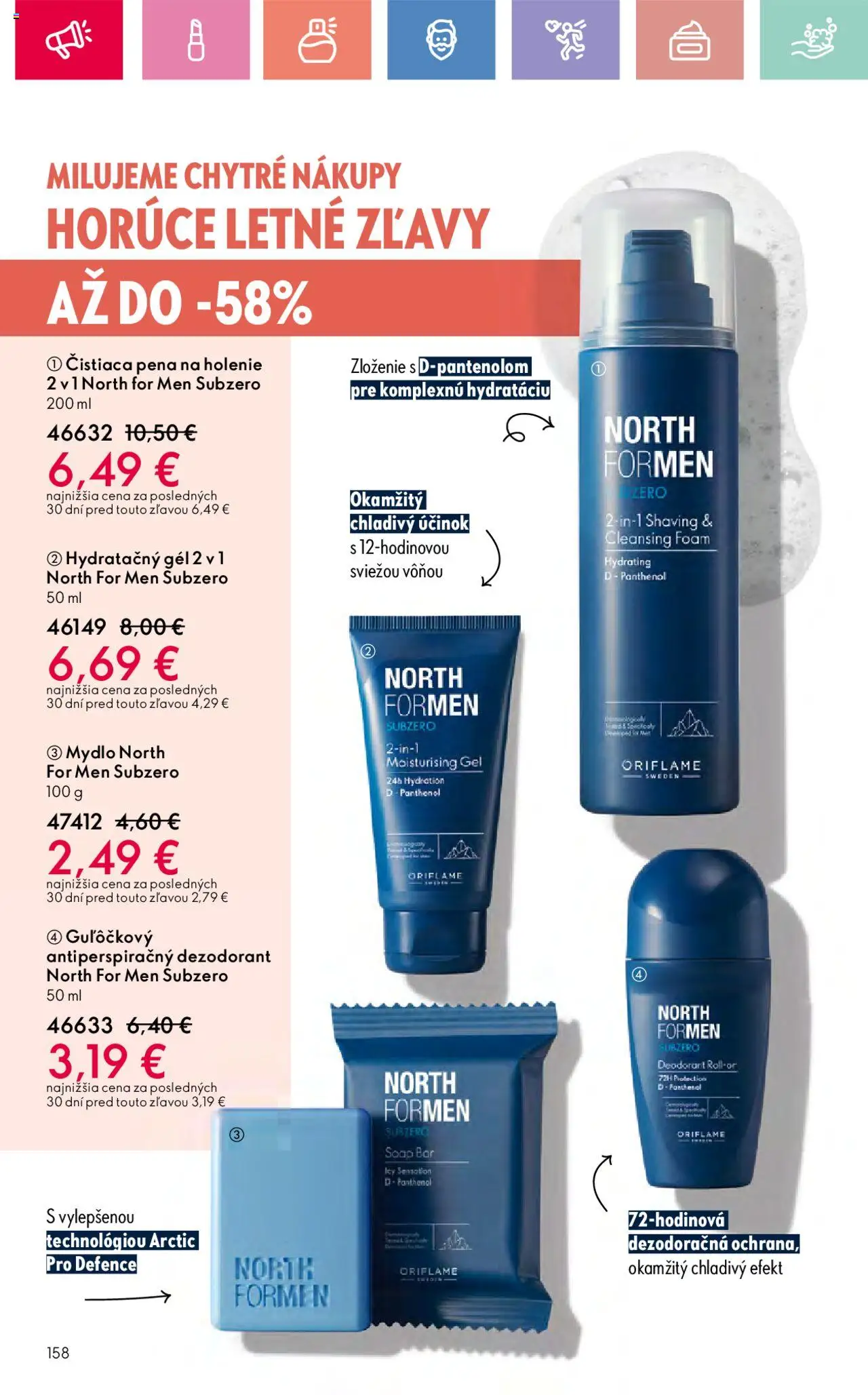 Katalóg Oriflame 10 2025 │ platný od 06.07.2025 | Strana: 158 | Produkty: Pena na holenie, Mydlo, Dezodorant