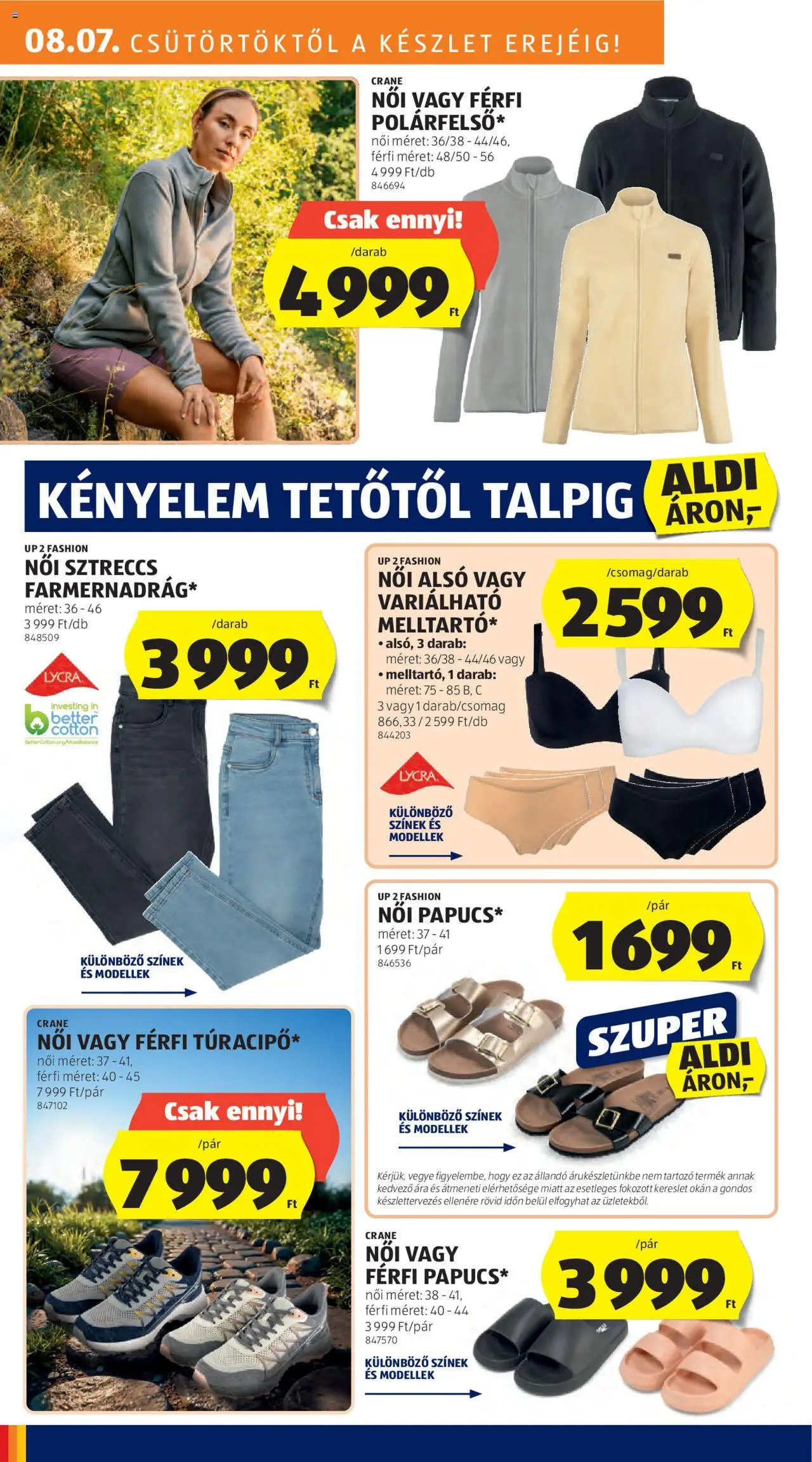 Aldi akciós ujság - amely érvényes a következő dátumtól: 07.08.2025 | Oldal: 22 | Termékek: Női alsó