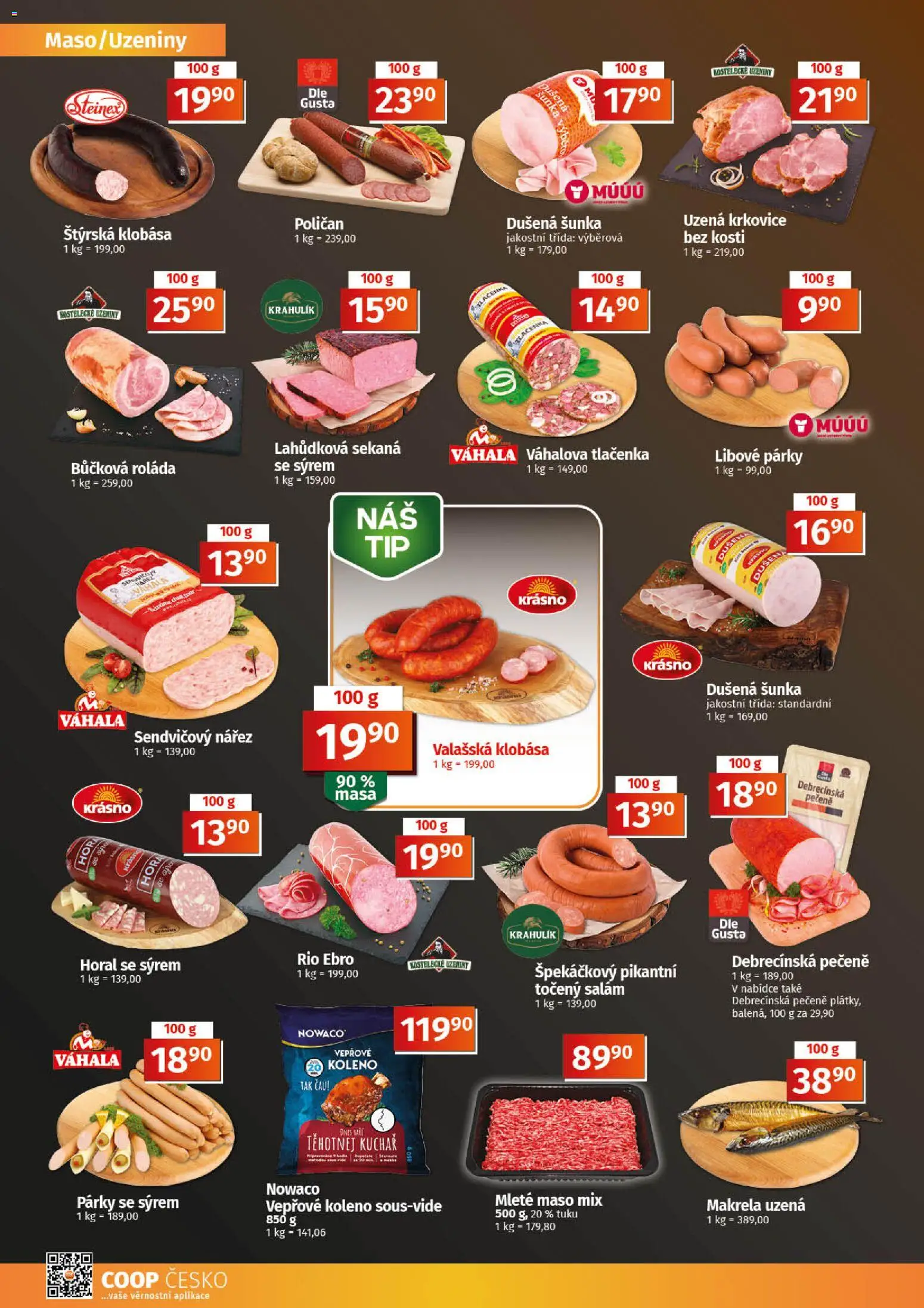 Coop leták - Tuty od 08.04.2026 | Strana: 2 | Produkty: Šunka, Sekaná, Klobása, Uzená krkovice