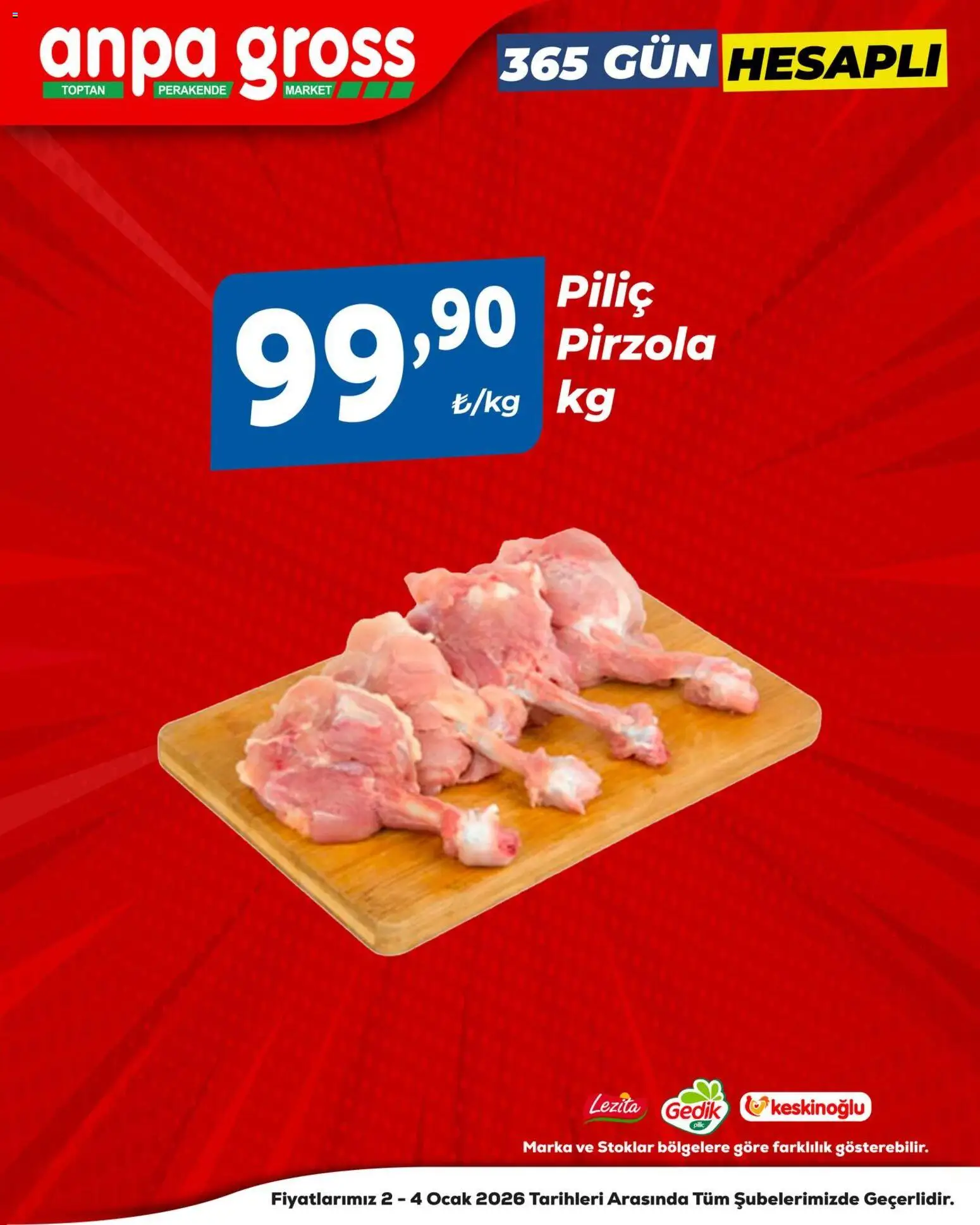 Anpa Gross Piliçte Tazelik - 02.01.2026 tarihinden itibaren geçerlidir | Sayfa: 6 | Ürünler: Piliç, Pirzola, Ocak