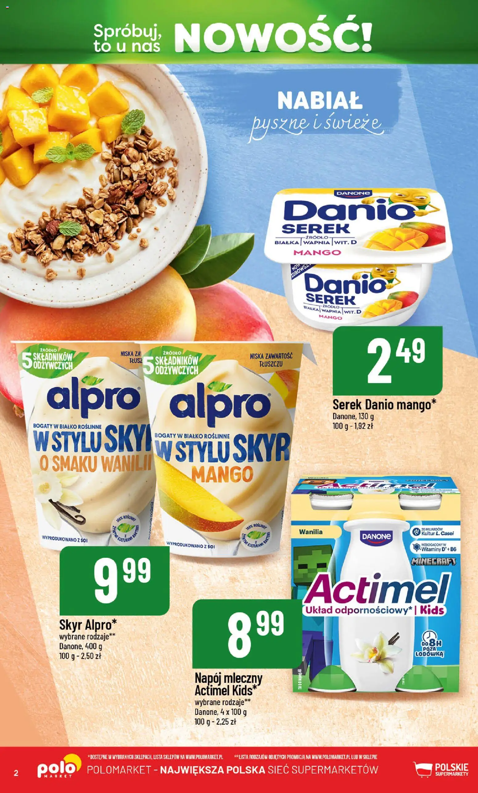 POLOmarket gazetka - Nowości od 13.03.2026 | Strona: 2 | Produkty: Mango, Alpro, Lodówka, Skyr