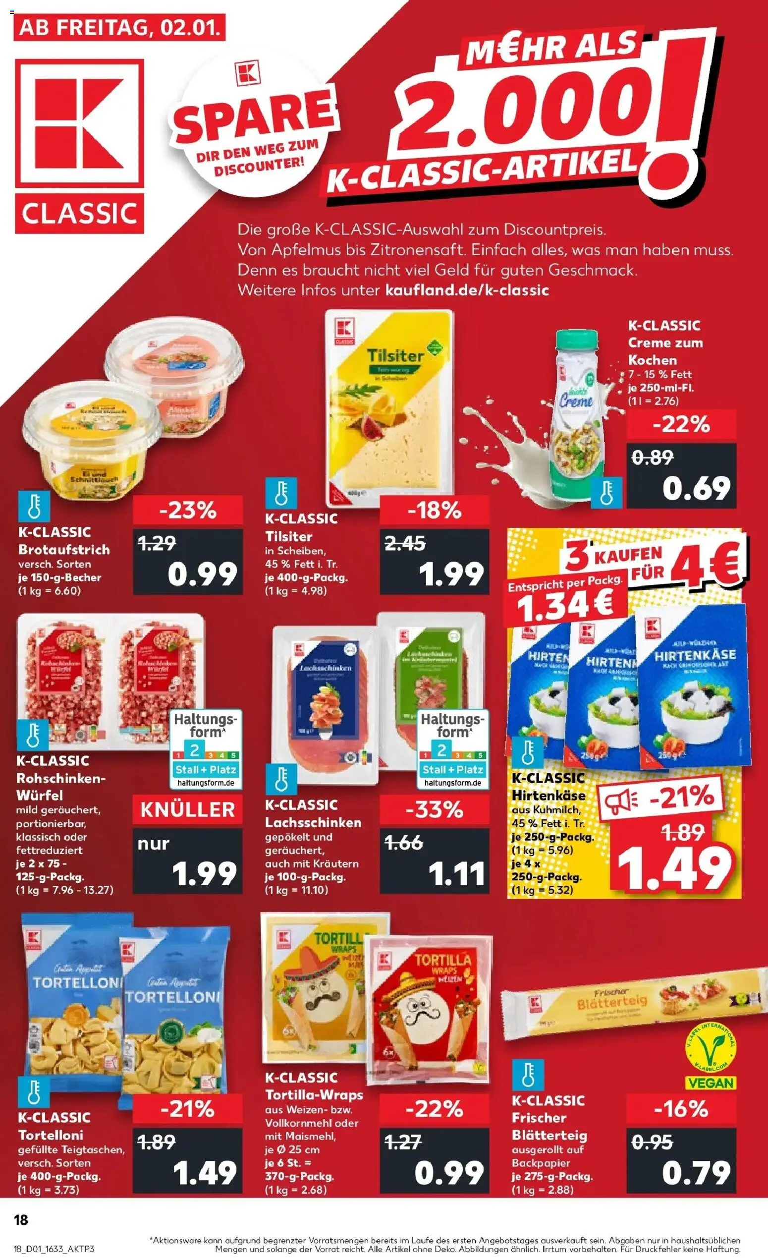 Kaufland prospekt Michelstadt	 – gültig ab 02.01.2026 | Seite: 18 | Produkte: Feta, Creme