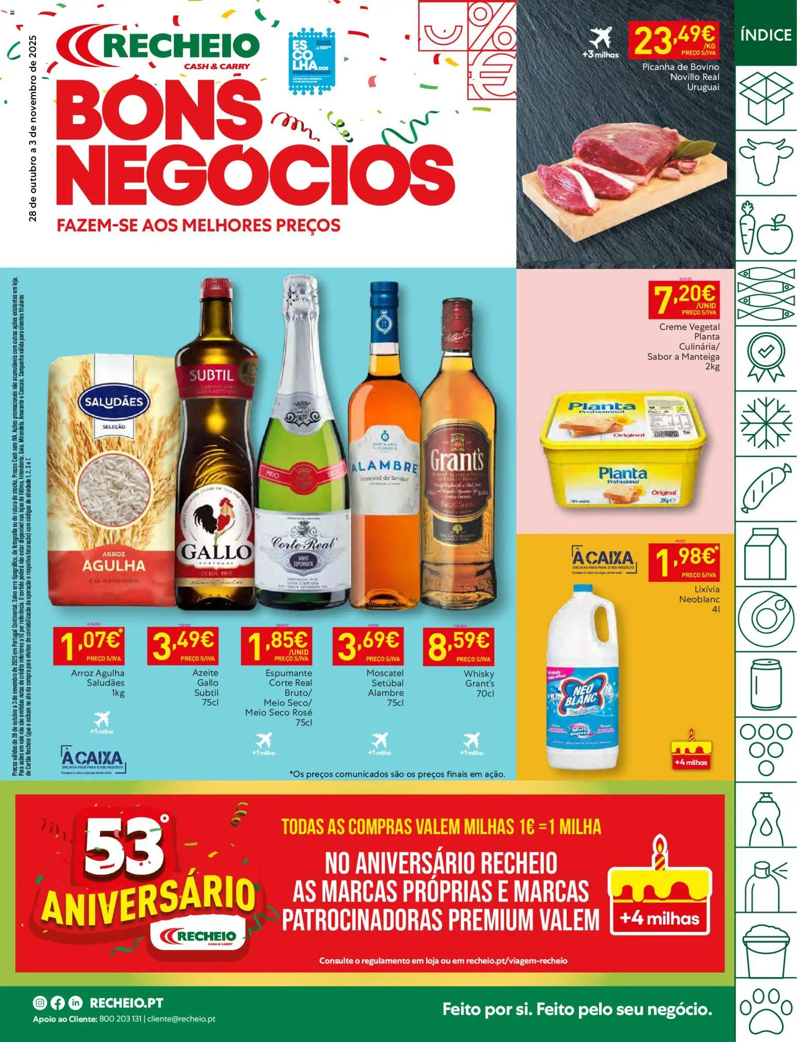 Recheio folheto │ válido de 28.10.2025 | Página: 1 | Produtos: Azeite, Espumante, Arroz, Milho