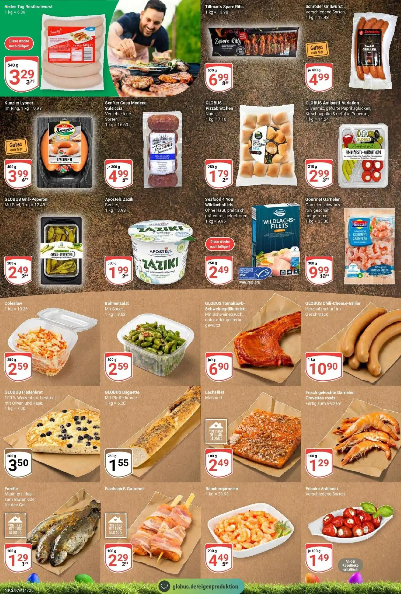 Globus prospekt Neunkirchen	 – gültig ab 30.03.2026 | Seite: 18 | Produkte: Spare ribs, Baguette, Garnelen, Griller