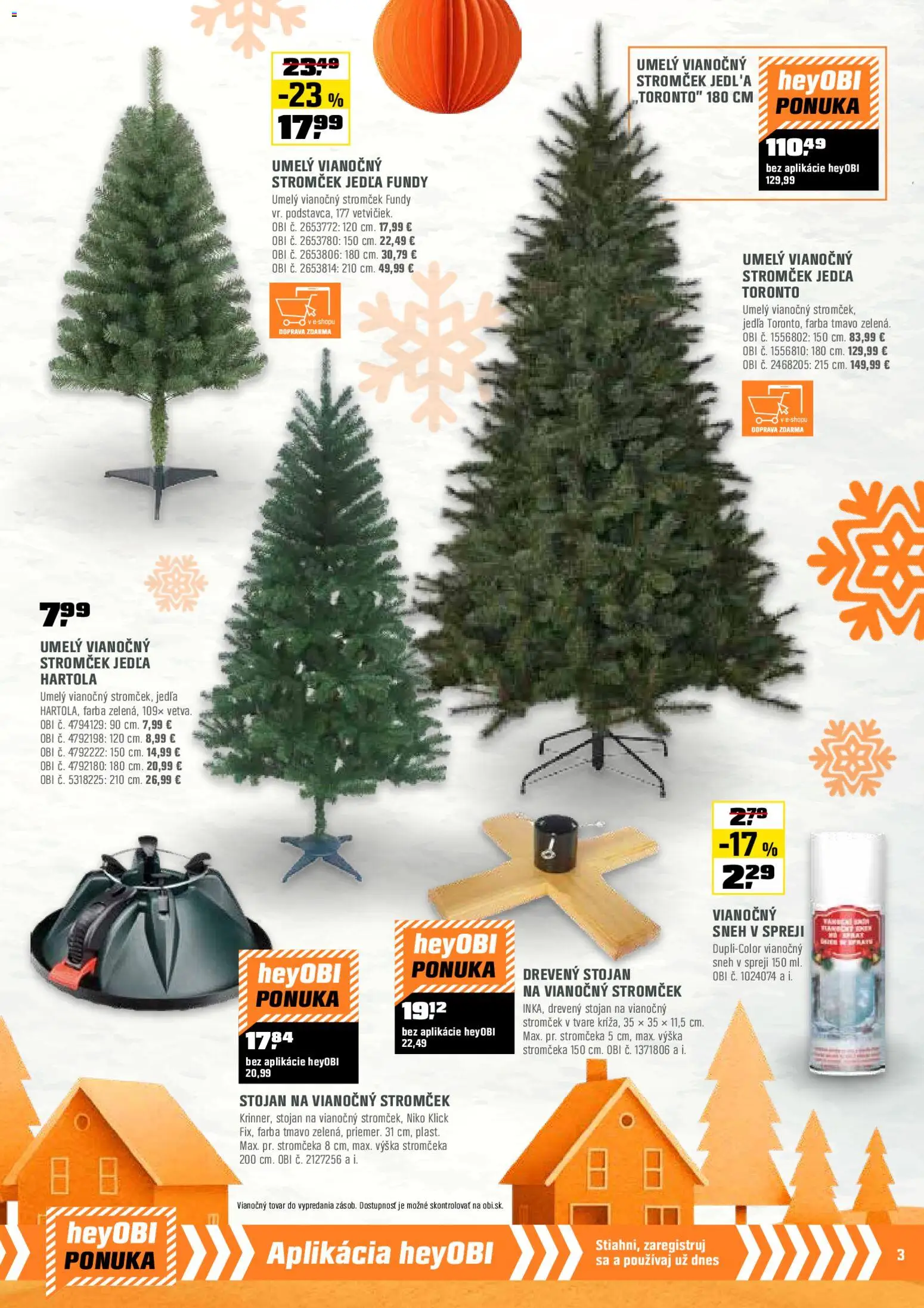 Nové OBI akcie – leták je platný od 01.12.2025 | Strana: 3 | Produkty: Vianočný stromček
