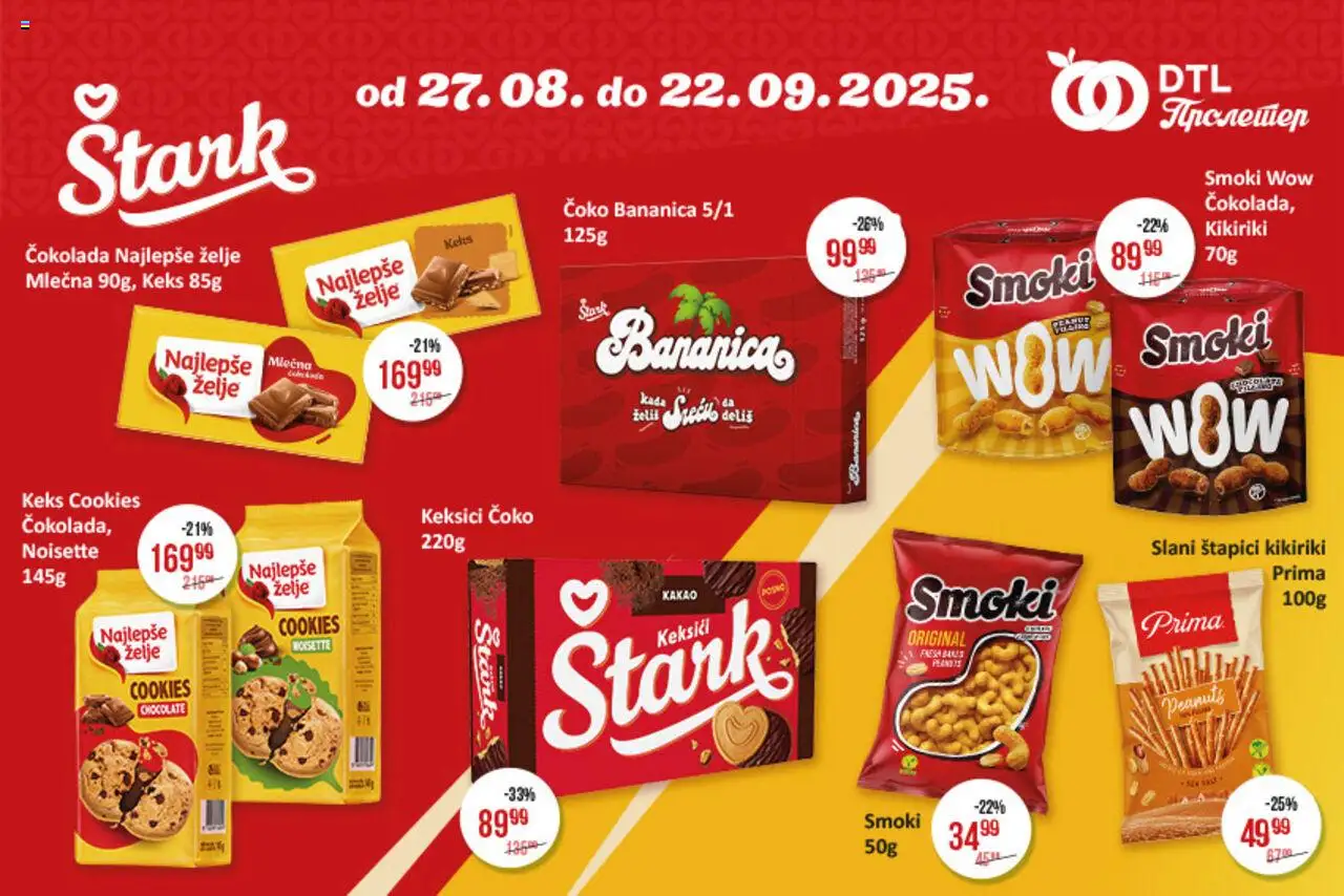 Metalac Proleter katalog - važi od 27.08.2025 | Strana: 1 | Proizvode: Keks, Smoki, Kikiriki, Čokolada