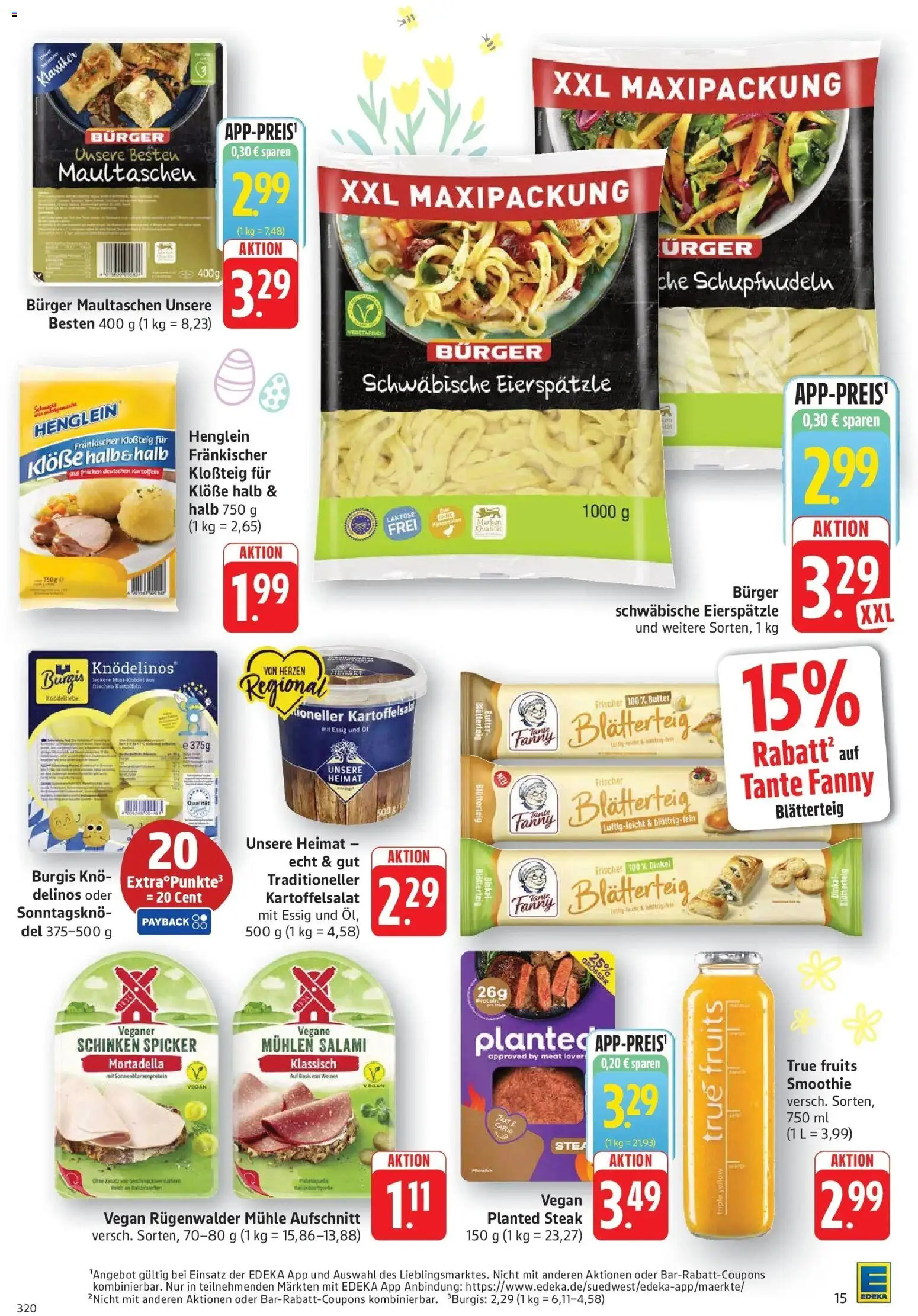 E center Prospekt Bad Bergzabern	 – gültig ab 29.03.2026 | Seite: 15 | Produkte: Mühle, Schinken, Maultaschen, Steak