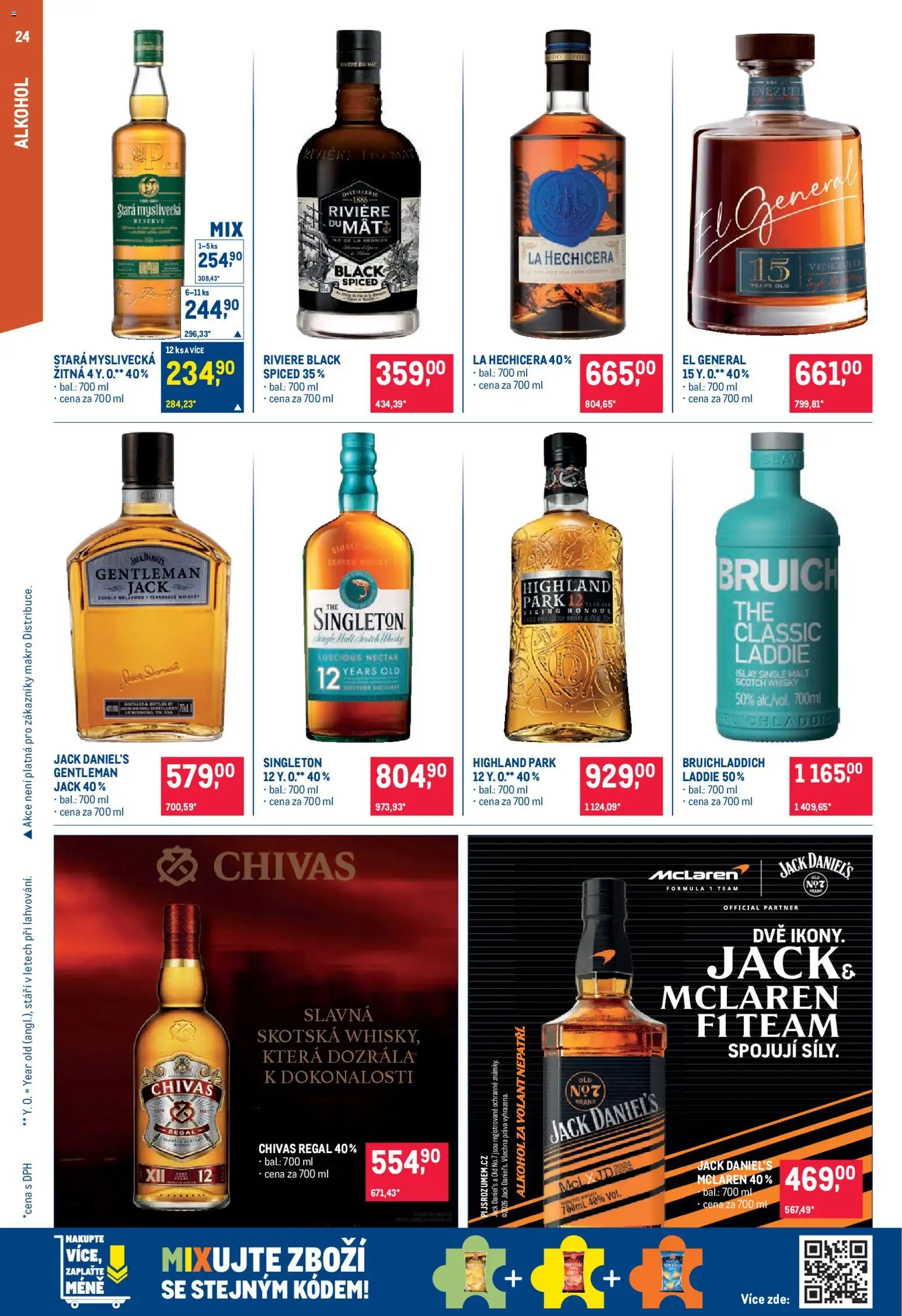 Makro leták - Pro milovníky jídla od 28.01.2026 | Strana: 24 | Produkty: Chivas, Chivas Regal, Stará myslivecká, Jack Daniel’s