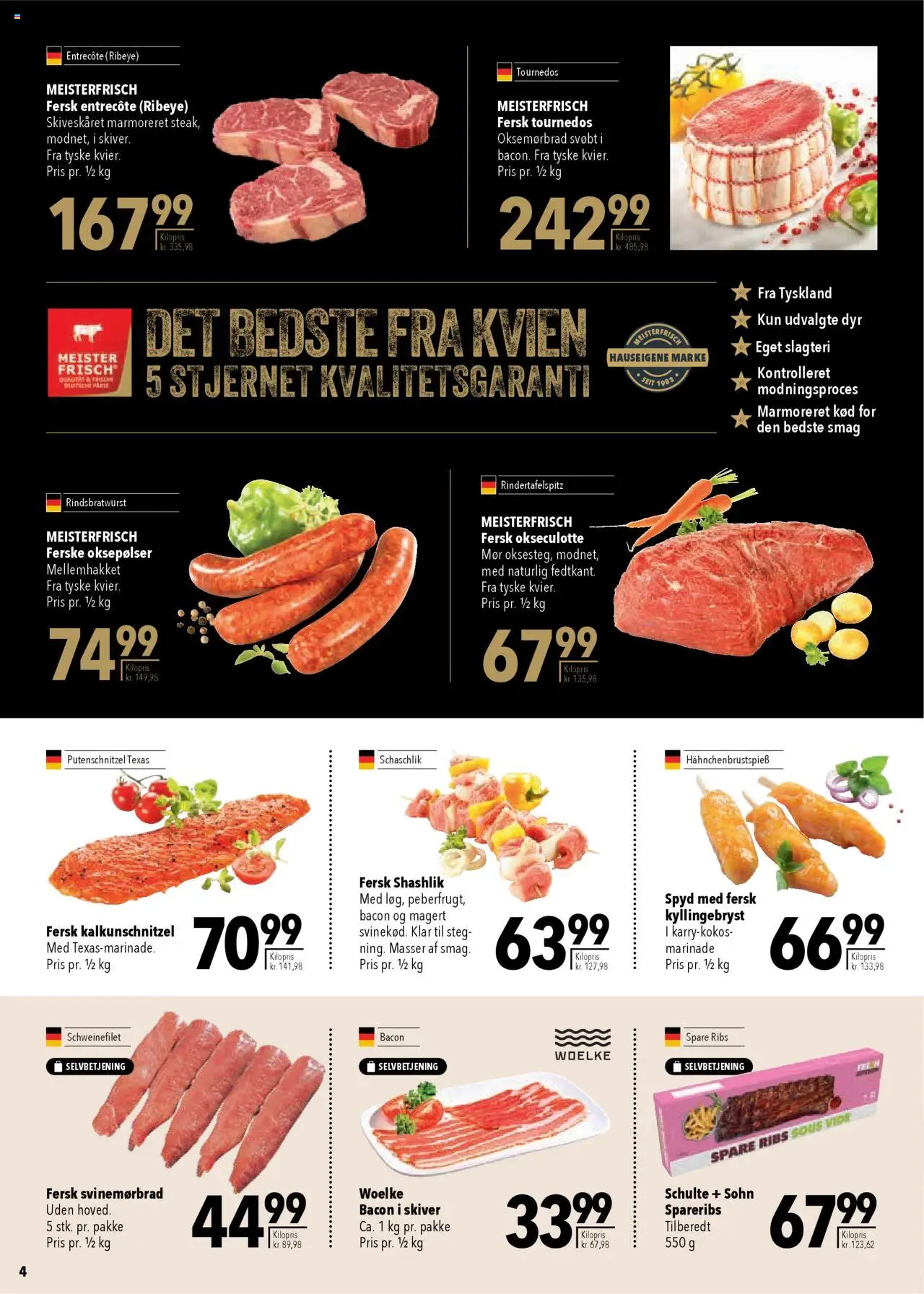 CITTI Markt - Dänemark-Werbung - gültig ab dem 13.08.2025 | Seite: 4 | Produkte: Spare ribs, Entrecote, Schweinefilet, Putenschnitzel