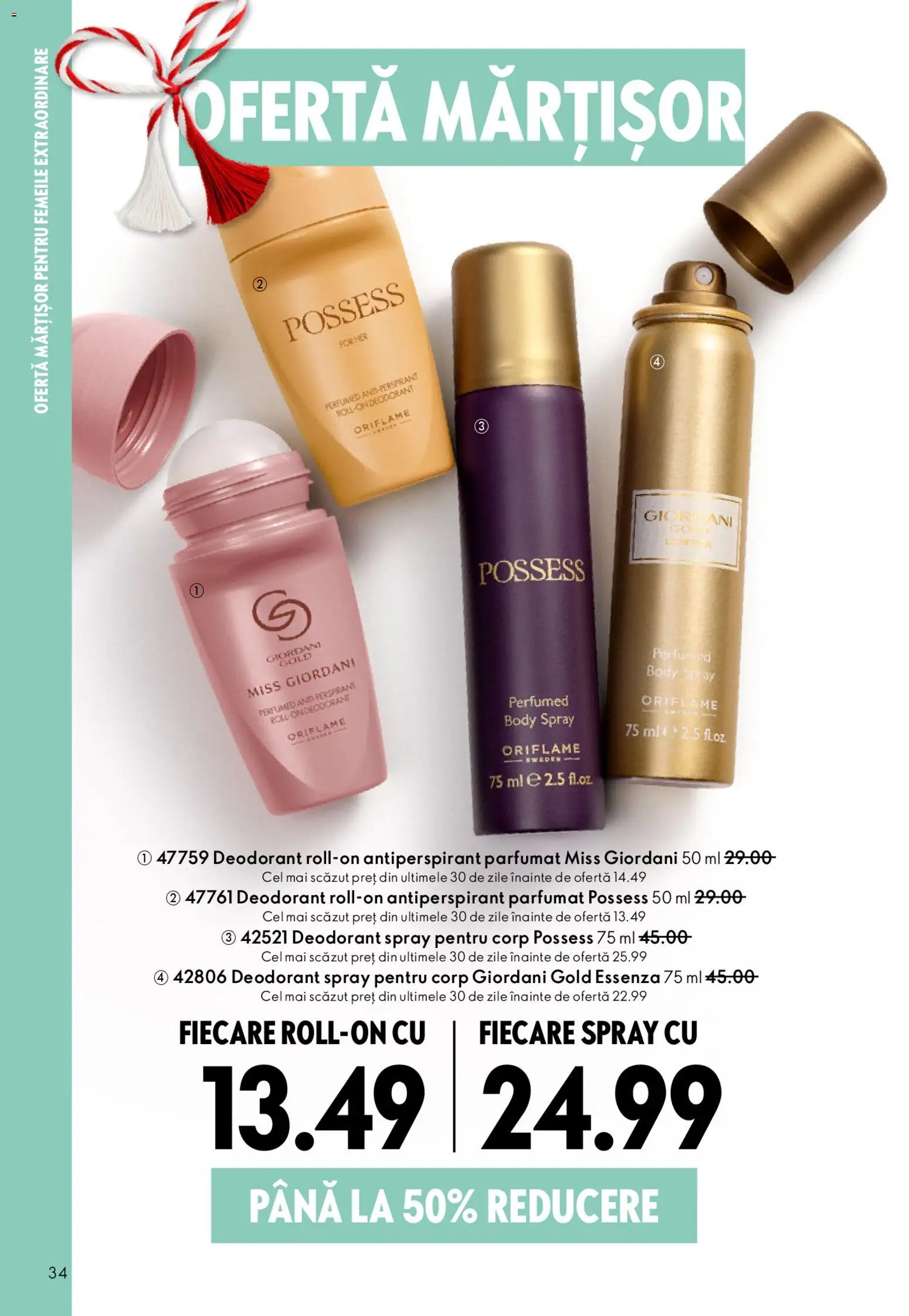 Noul catalog Oriflame – valabil de la 11.02.2026 | Pagină: 34 | Produse: Body, Deodorant, Antiperspirant
