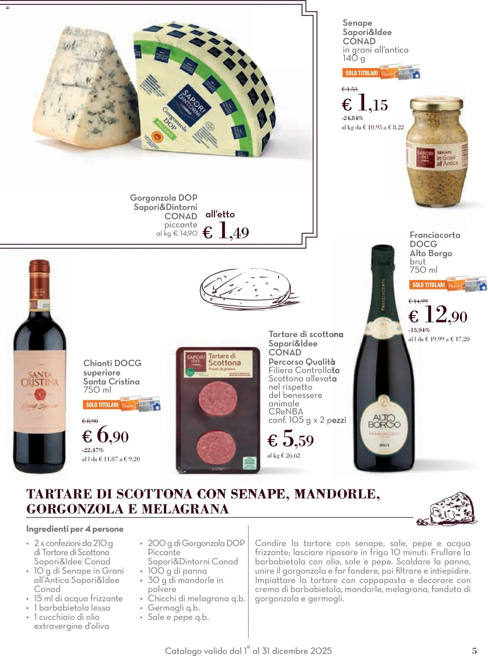 Volantino Conad del 01.12.2025 | Pagina: 5 | Prodotti: Crema, Sale, Pepe, Olio