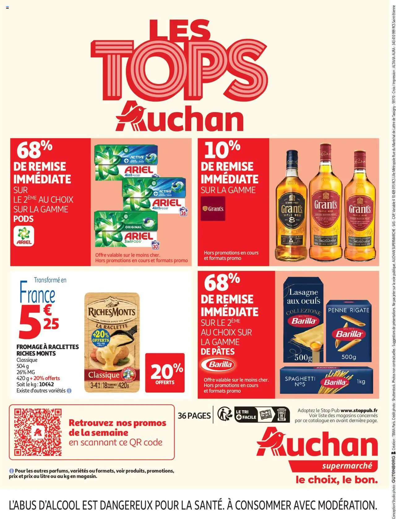 {H1} | Page: 36 | Produits: Ariel, Spaghetti, Fromage, Pâtes