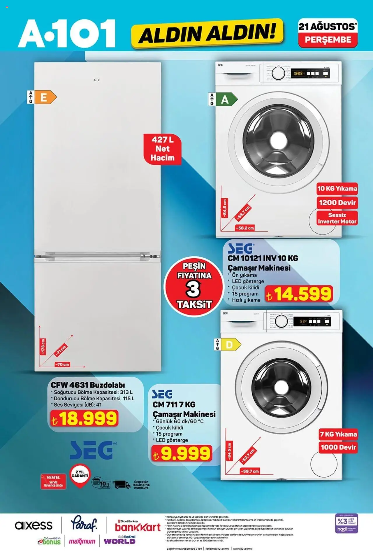 A101 Katalog Aldın Aldın - 21.08.2025 tarihinden itibaren geçerlidir | Sayfa: 6 | Ürünler: Ses, Buzdolabı, Dondurucu, Çamaşır makinesi
