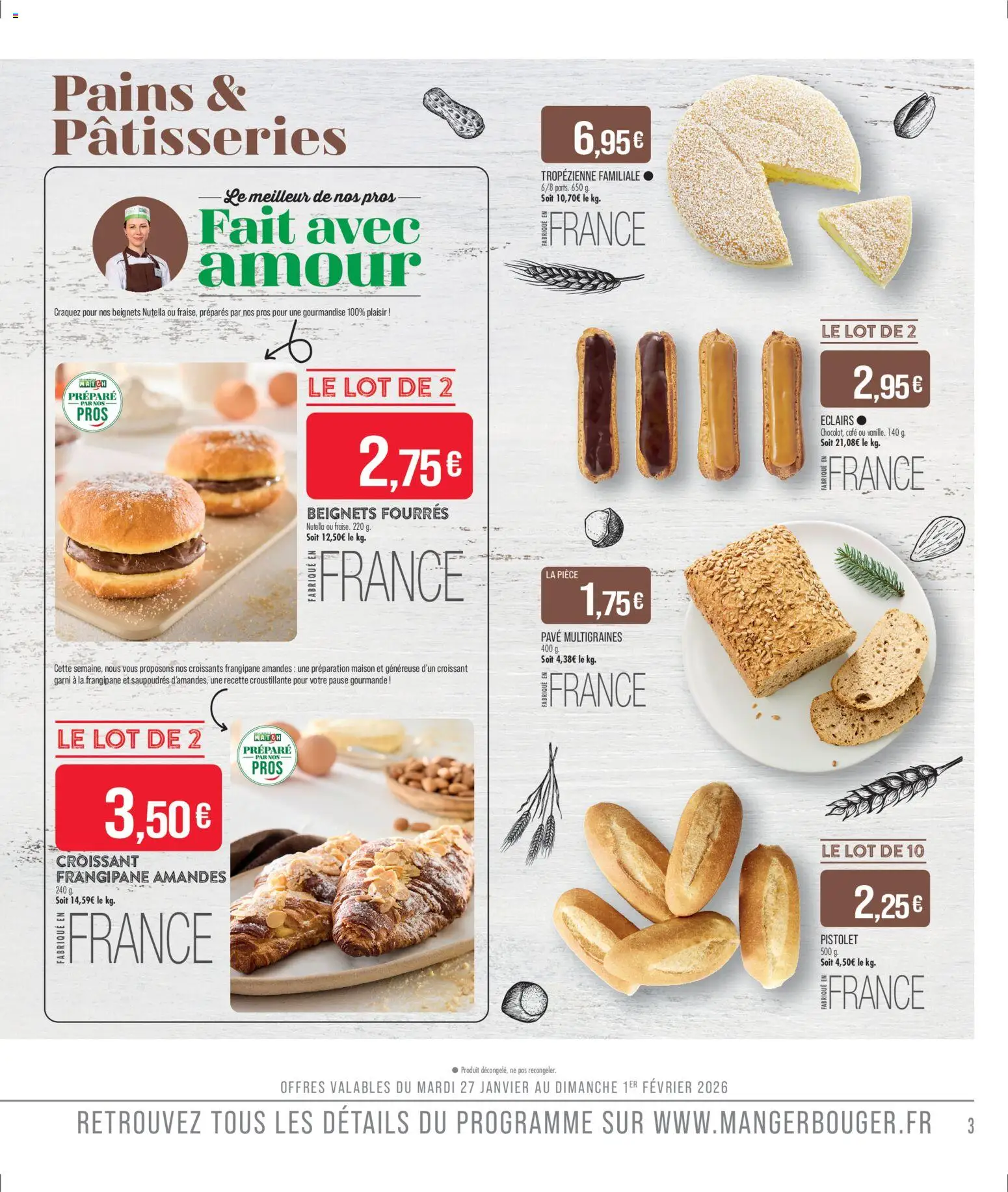 {H1} | Page: 3 | Produits: Nutella, Café, Amandes