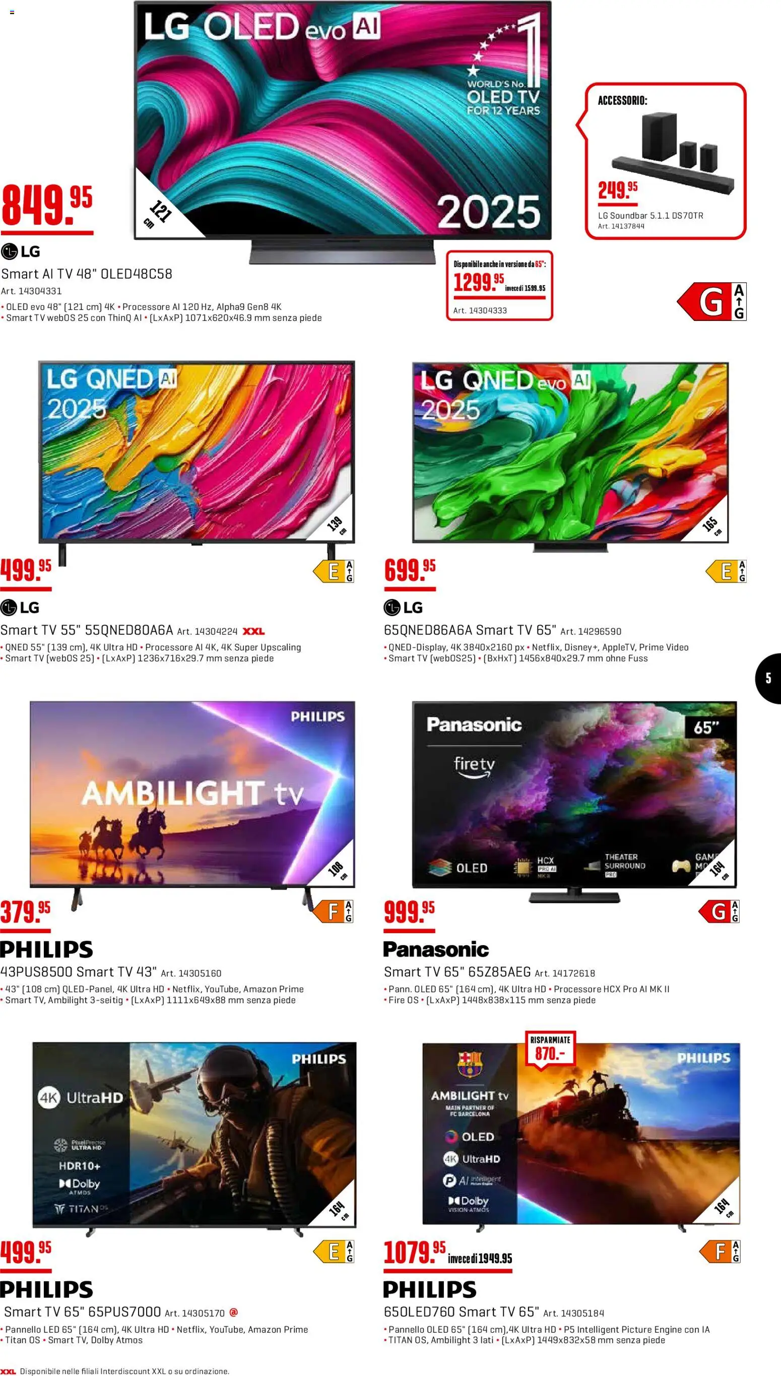 Interdiscount Aktionen IT – gültig ab 08.12.2025 | Seite: 5 | Produkte: Soundbar, Video, LG, Philips