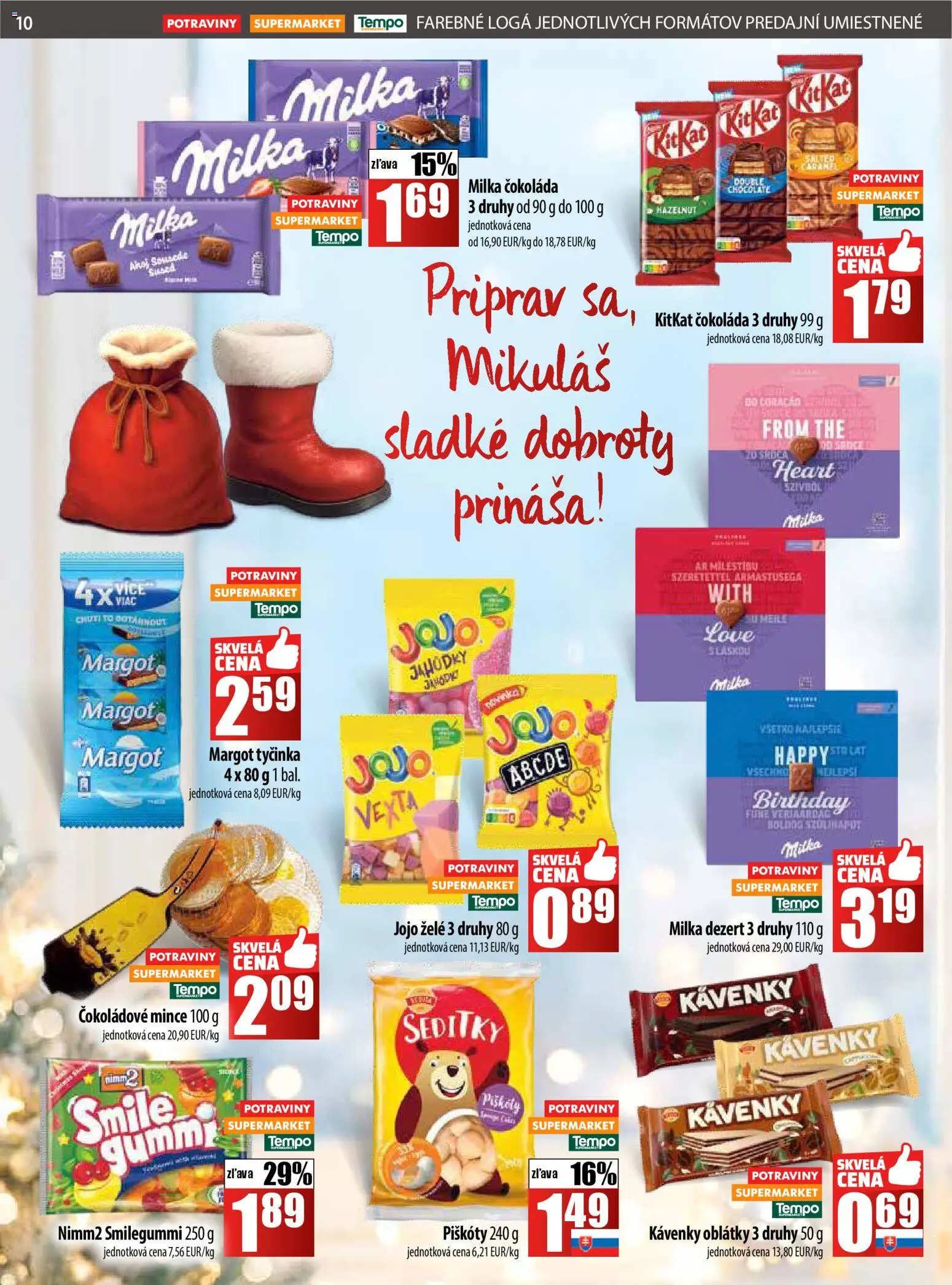 Nové COOP Jednota akcie – leták je platný od 27.11.2025 | Strana: 10 | Produkty: Čokoláda, Milka