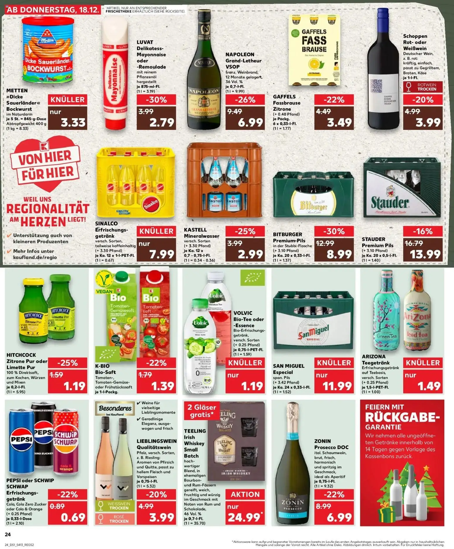 Kaufland prospekt Wülfrath	 – gültig ab 22.12.2025 | Seite: 24 | Produkte: Sinalco, Rotwein, Mineralwasser, Fassbrause
