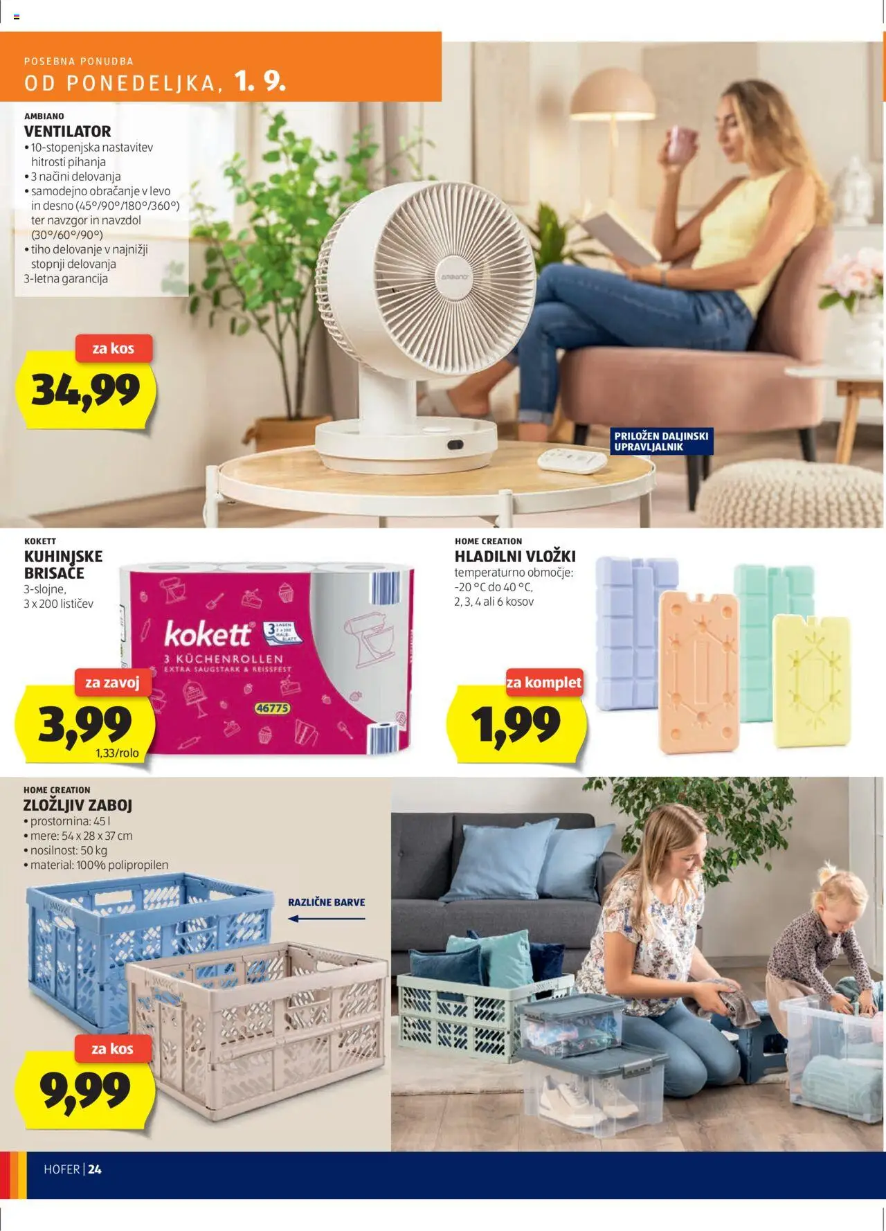 Hofer SI katalog | vrijedi od 28.08.2025 | Stranica: 24 | Proizvodi: Ventilator