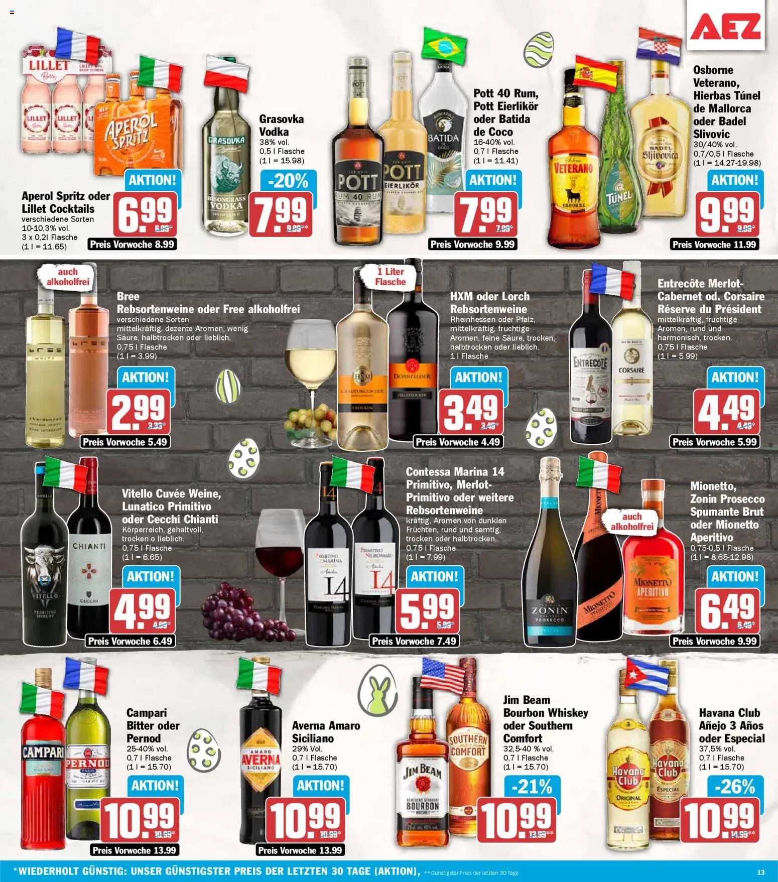 AEZ Prospekt 	 – gültig ab 23.03.2026 | Seite: 13 | Produkte: Campari, Bree, Entrecote, Aperol
