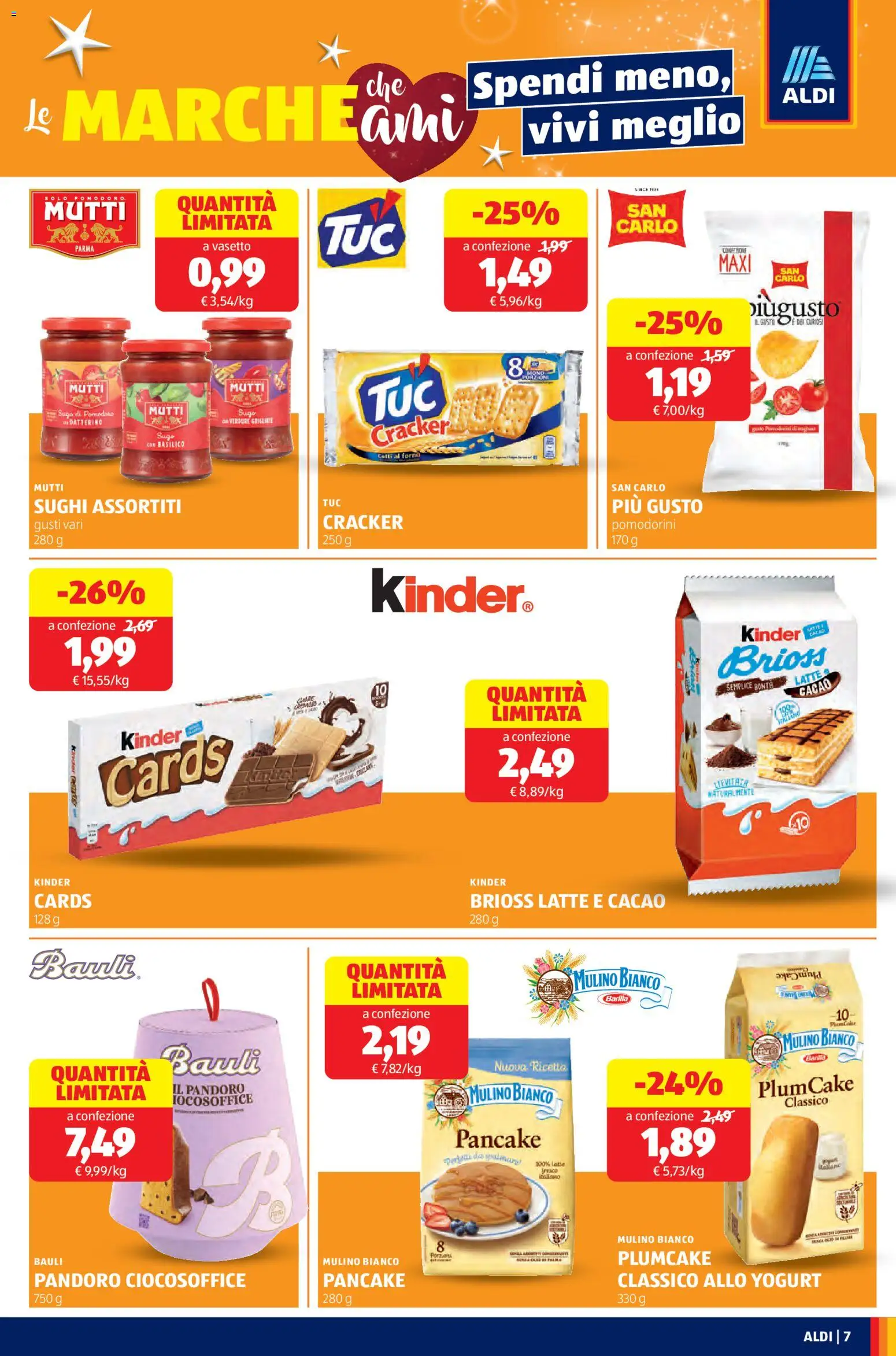 Volantino Aldi del 01.12.2025 | Pagina: 7 | Prodotti: Crackers, Pandoro, Mutti, Forno