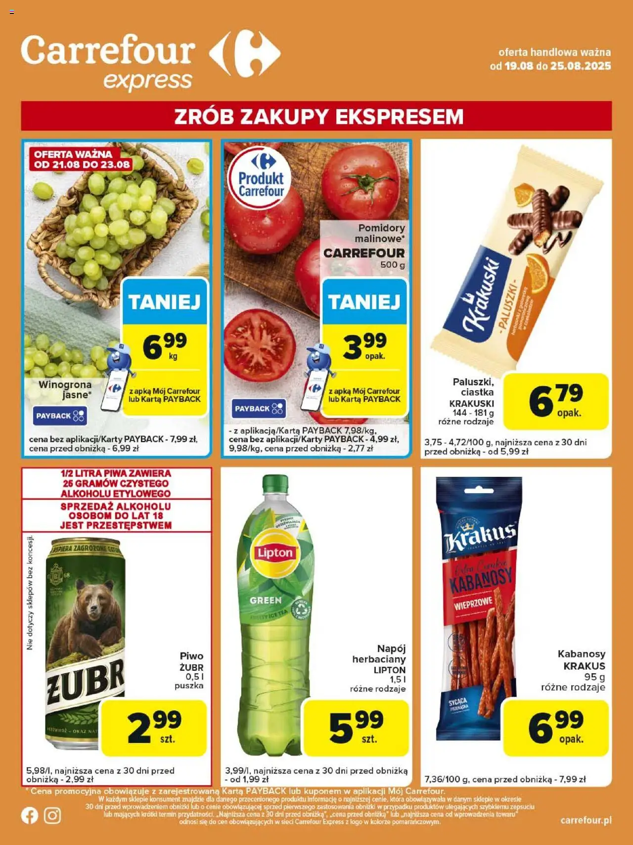 Carrefour Gazetka - Express od 19.08.2025 | Strona: 2 | Produkty: Kabanosy, Herbatniki, Paluszki, Ciastka