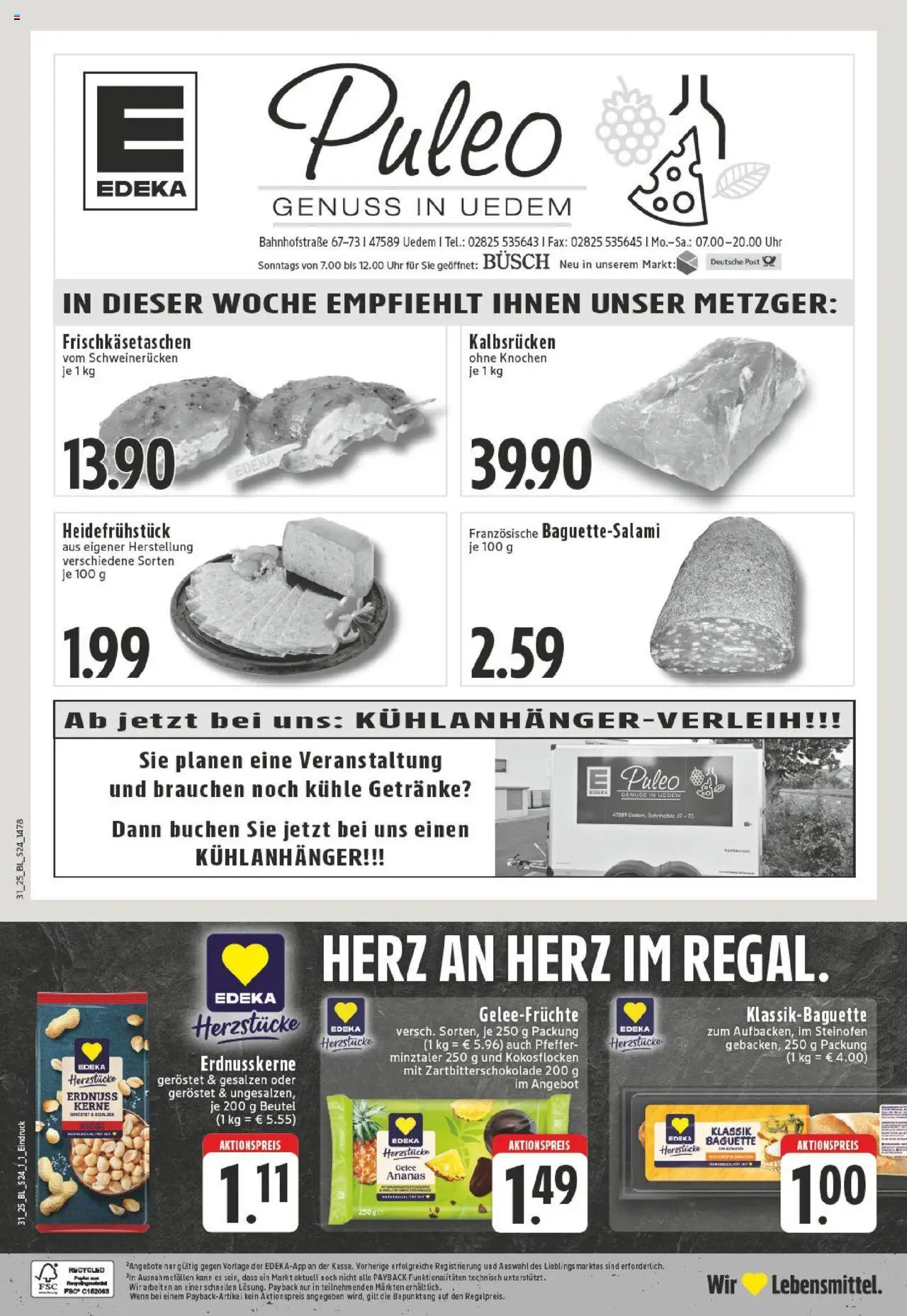 Edeka prospekt Uedem	 - gültig ab dem 27.07.2025 | Seite: 24 | Produkte: Baguette, Ananas, Pfeffer, Schweinerucken