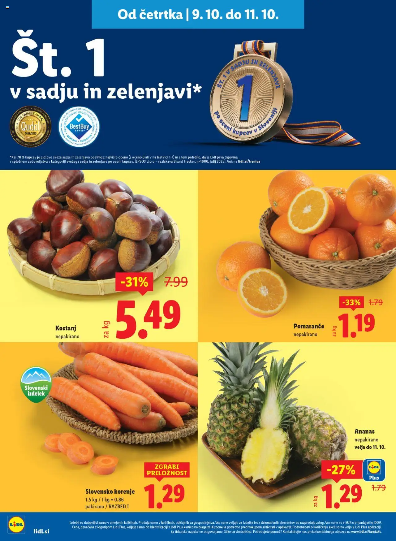 Novi Lidl katalog ponudbe – veljaven od 09.10.2025 | Stran: 4 | Izdelki: Pomarance, Ananas, Sadje