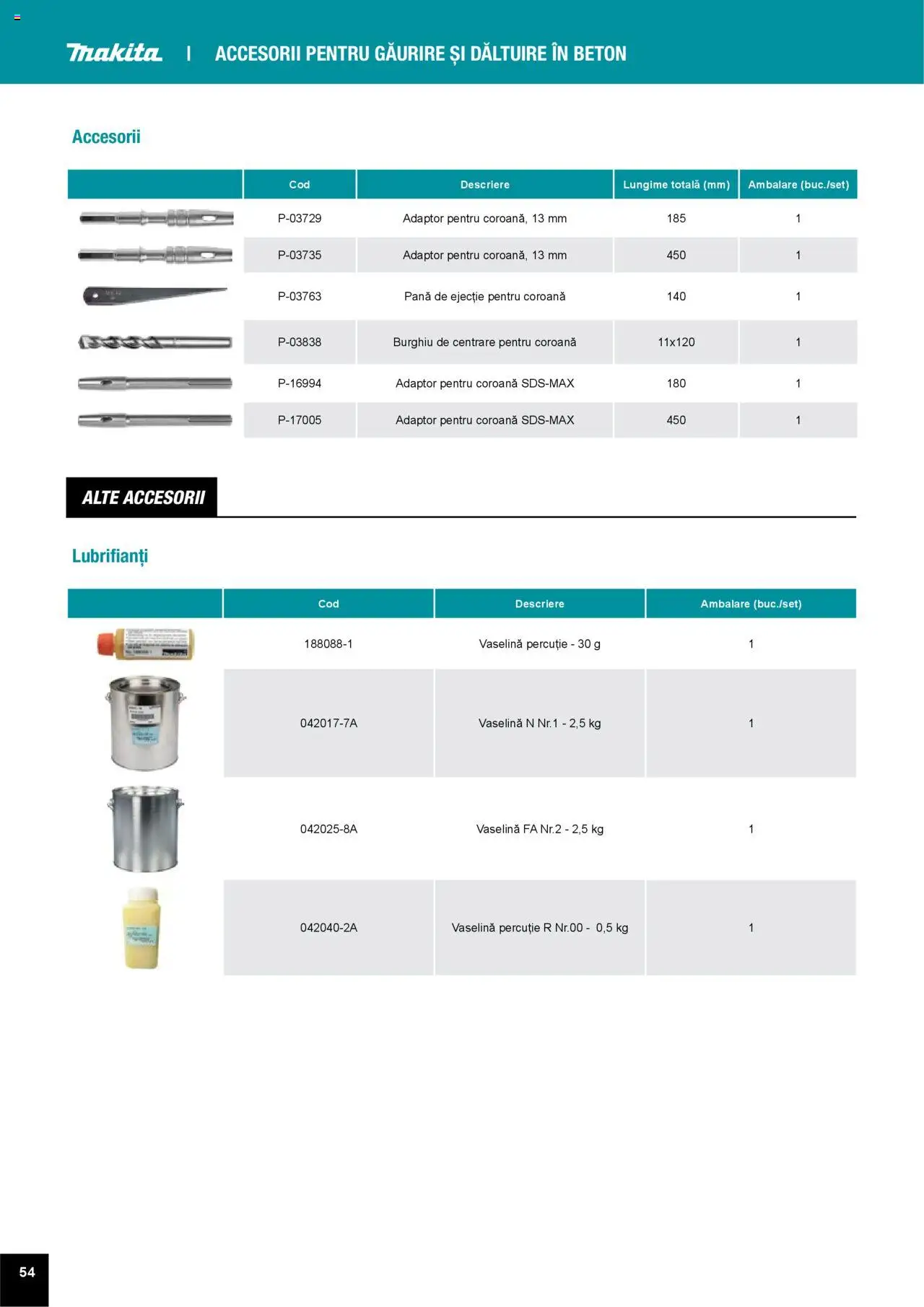 Noul catalog Makita – valabil de la 01.04.2025 | Pagină: 54 | Produse: Adaptor