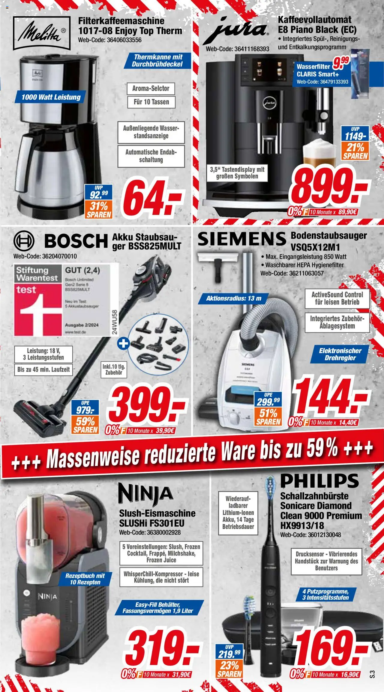 Expert - Grosse Lagerräumung - gültig ab dem 11.08.2025 | Seite: 3 | Produkte: Top, Bosch, Siemens, Kaffeevollautomat