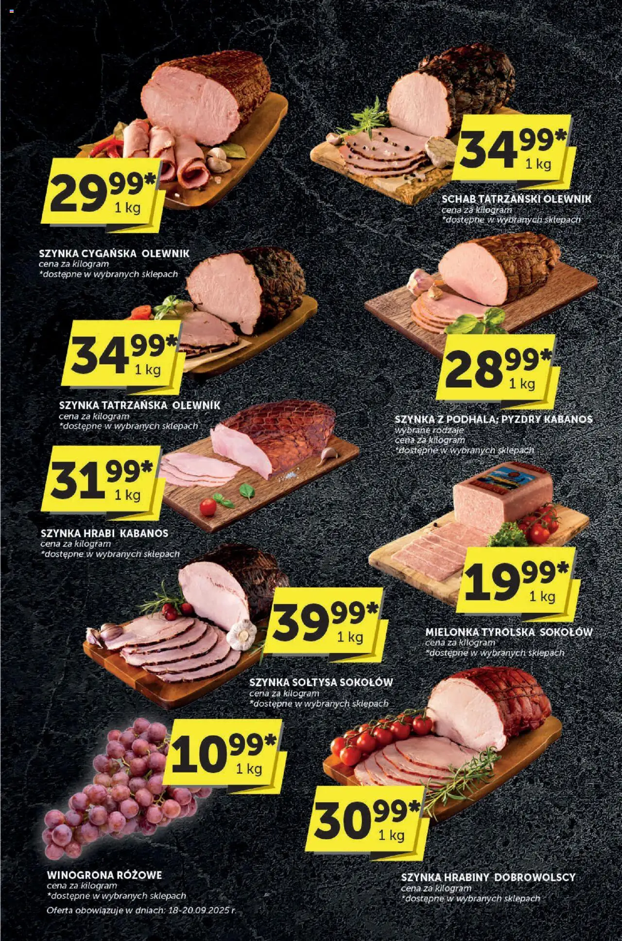 ABC Gazetka - Katalog od 18.09.2025 | Strona: 6 | Produkty: Winogrona, Schab, Mielonka tyrolska, Szynka
