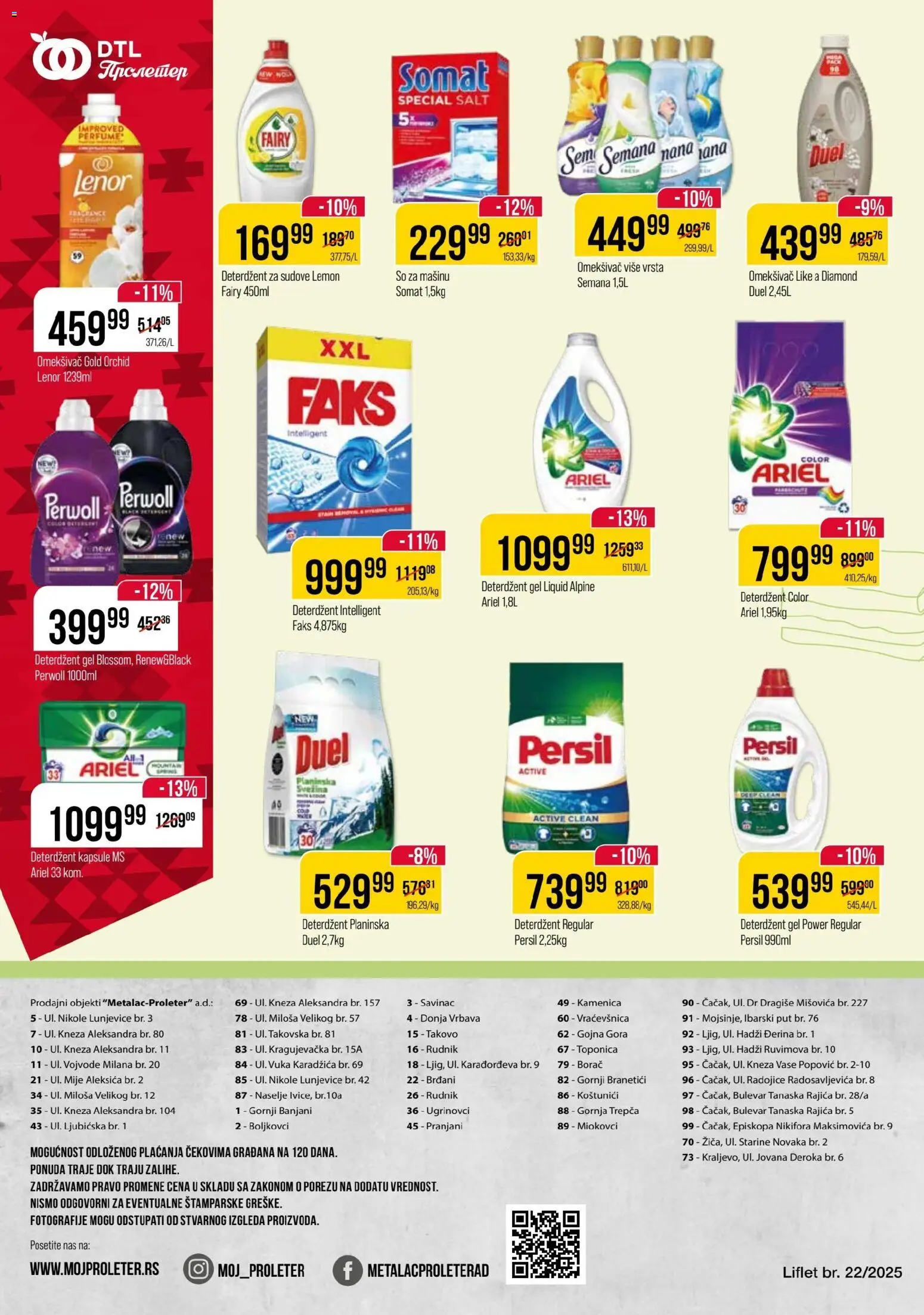 Metalac Proleter katalog - važi od 22.10.2025 | Strana: 10 | Proizvode: Ariel, Lenor, So, Persil