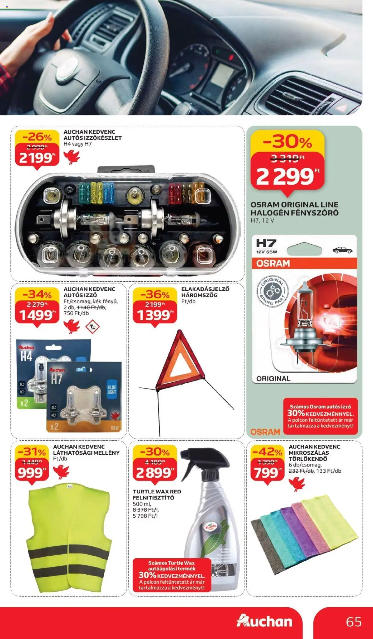 Auchan akciós ujság - amely érvényes a következő dátumtól: 02.10.2025 | Oldal: 65 | Termékek: Törlőkendő, Izzó, Mellény
