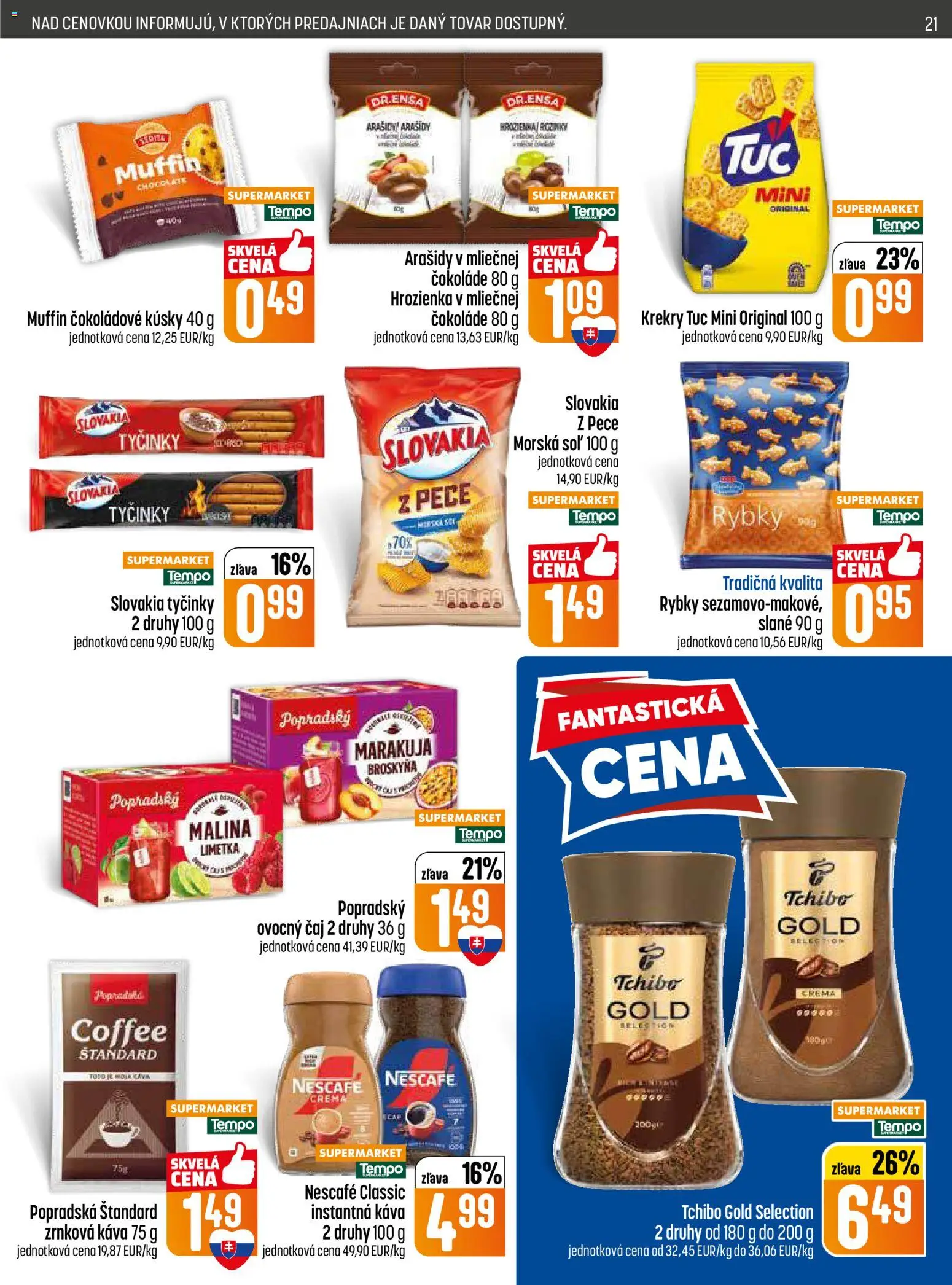 Nové COOP Jednota akcie – leták je platný od 30.04.2026 | Strana: 21 | Produkty: Káva, Arašidy, Nescafé Classic, Zrnková káva