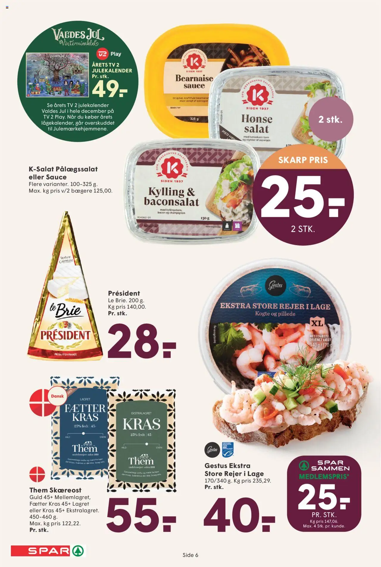 Spar tilbudsavis – gyldig fra 17.10.2025 | Side: 6 | Produkter: Te, Salat, Rejer, TV