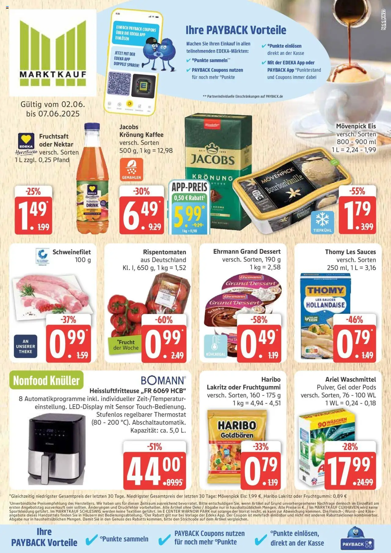 Marktkauf - Marktkauf: Wochenangebote - gültig ab dem 01.06.2025 | Seite: 1 | Produkte: Thomy les sauces, Ariel, Wurst, Eis