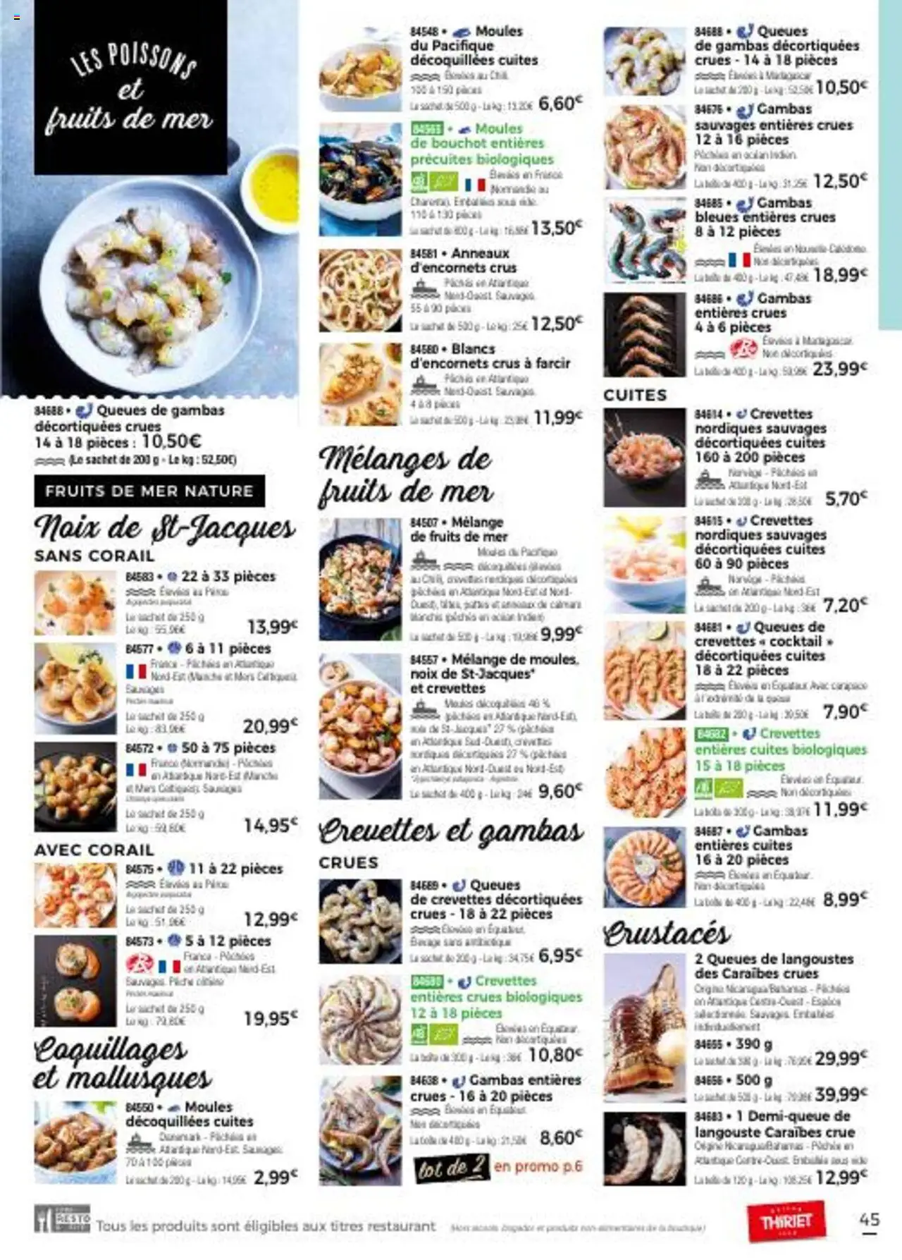  | Page: 45 | Produits: Fruits de mer, Mais, Crevettes, Langouste